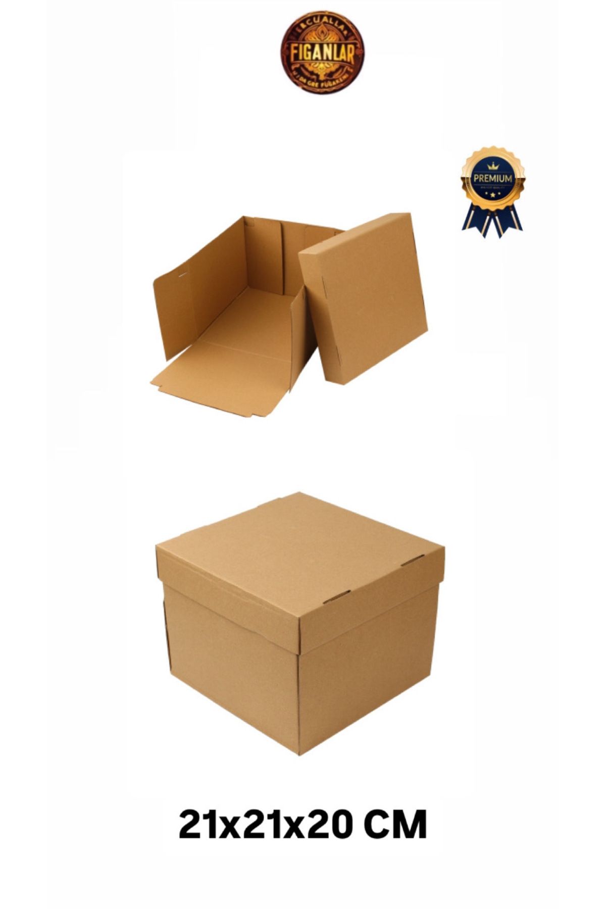 Mikasso Kraft Pasta ve Hediye Kutusu 21x21x20 cm Kapaklı 1 adet kahverengi 21 x 21 x 27 Tekli Hediye Paketi