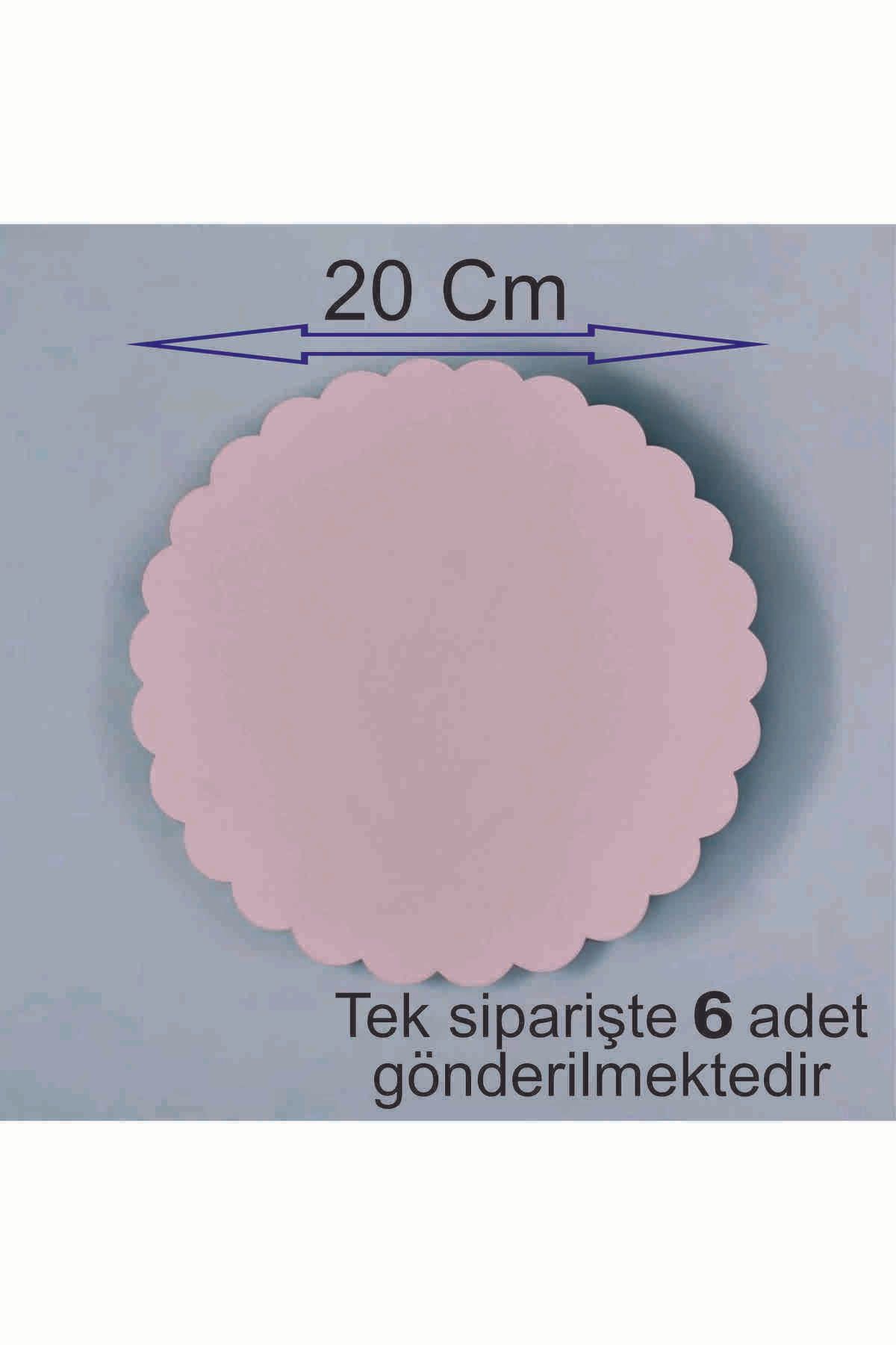 Mikasso 6 Adet 20x20 Cm Bebe Pembe Yuvarlak Ahşap Mdf Pasta Altlığı Subla Bebe Pembe 20 x 20 15'li mdf TR İf