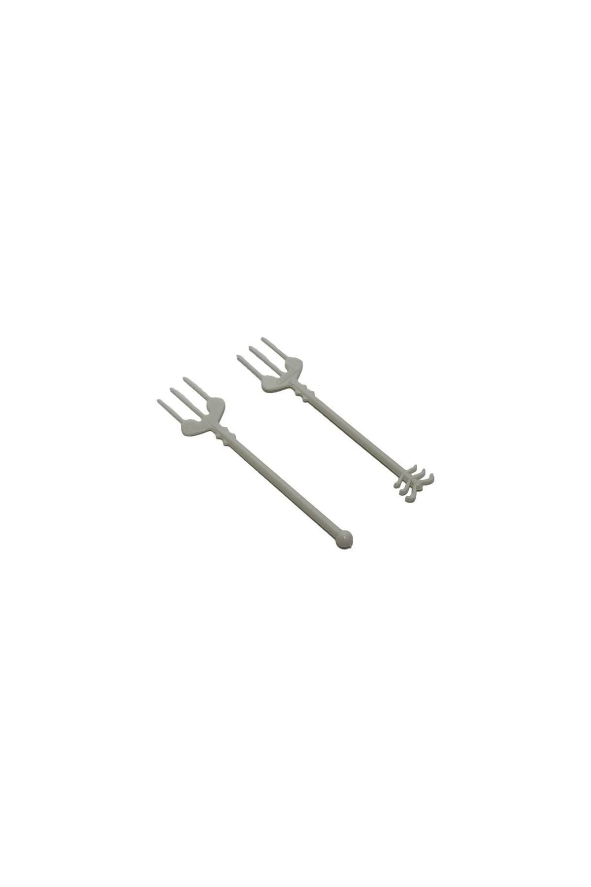 Mikasso Plastik Kokteyl Cips Çatalı 9cm (100 Adet) 60 x 90