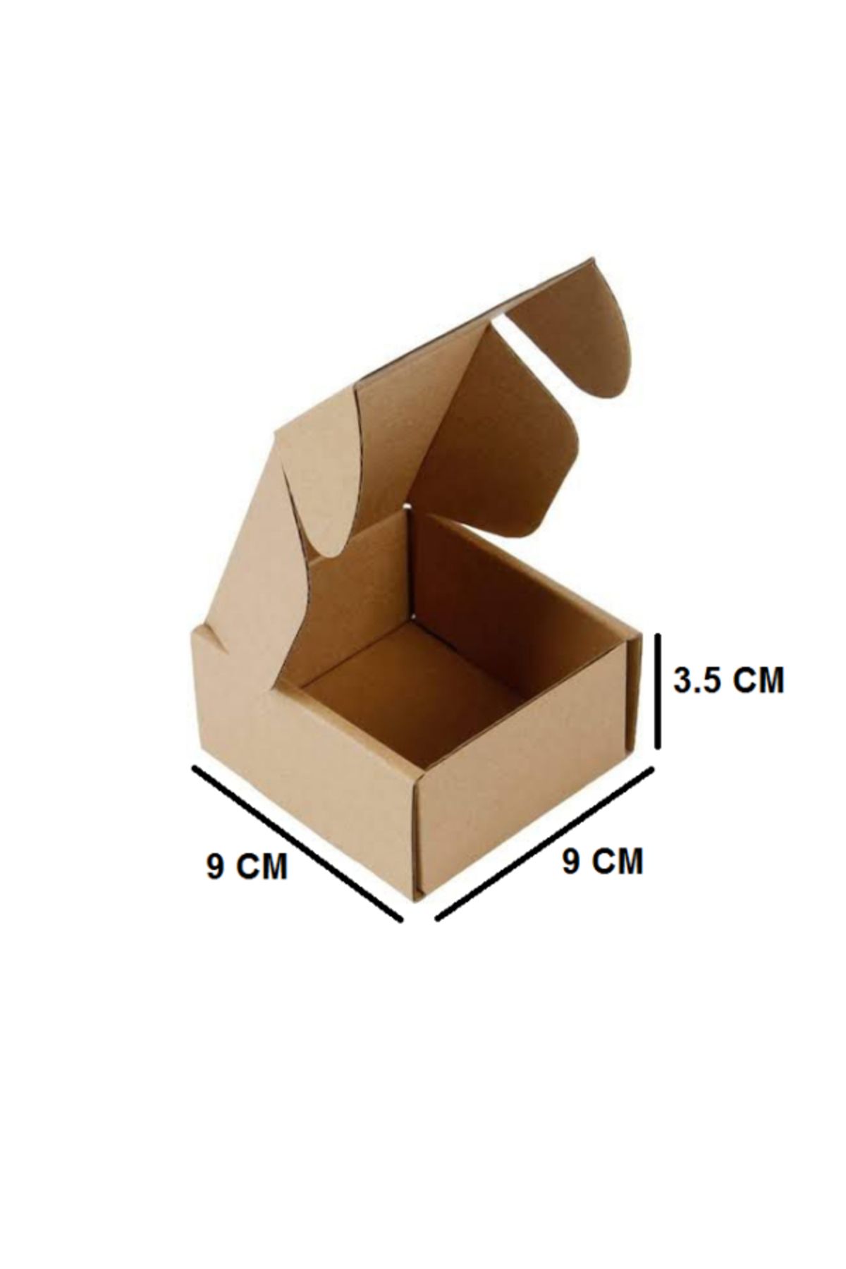 Mikasso E-TİCARET KUTUSU ÇOK AMAÇLI KÜÇÜK KUTU 9X9X3,5 cm 50 ADET KAHVERENGİ 9 x 9 x 6 50'li Hediye Paketi K
