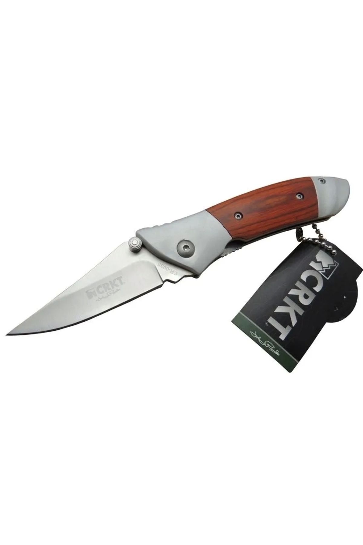Generic Cr 0035 Rd Kamp Çakı 18 Cm - Metal Ampamp Gül Ağacı Saplı, Kılıflı, Kutulu