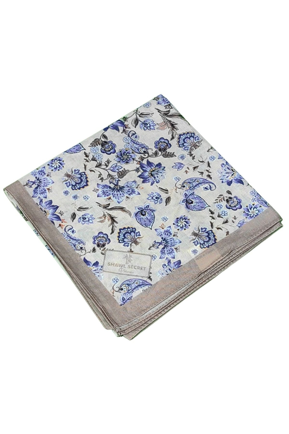 mim eşarp Prime Pamuk Çiçek Desenli Eşarp 90x90 cm