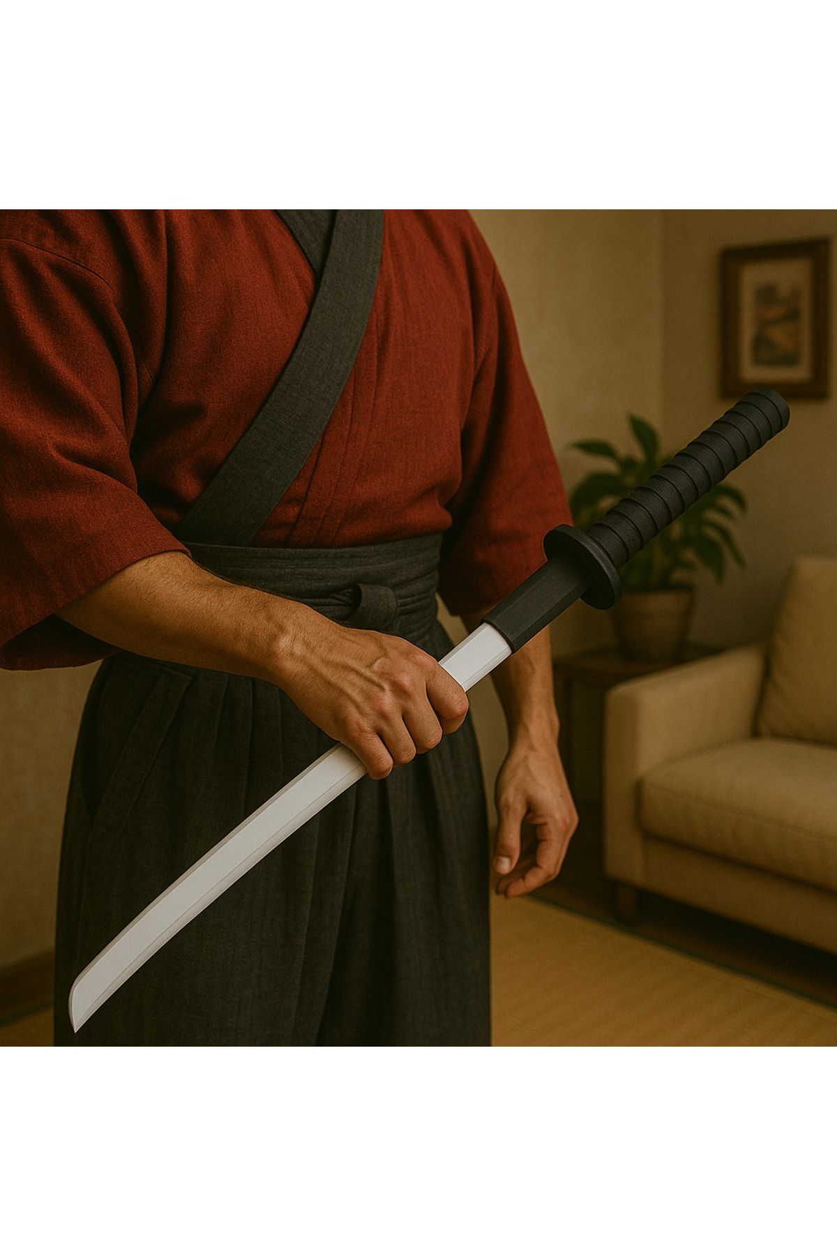 mutes 3D Samuray Katana Siyah-Beyaz - 905