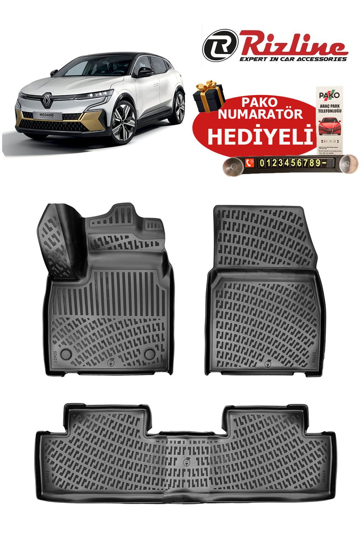 Rizline Renault Megane E-Tech 2022 Sonrası Havuzlu Paspas