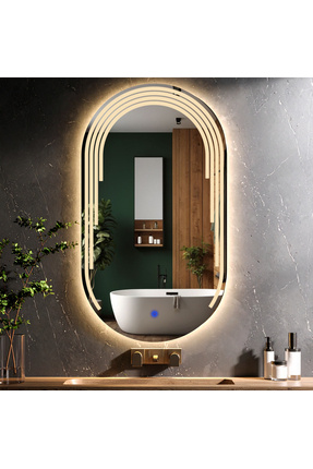 lumora mirror design Eloura Günışığı Led'li Lazer Kumlamalı Lavabo & Banyo Ay...