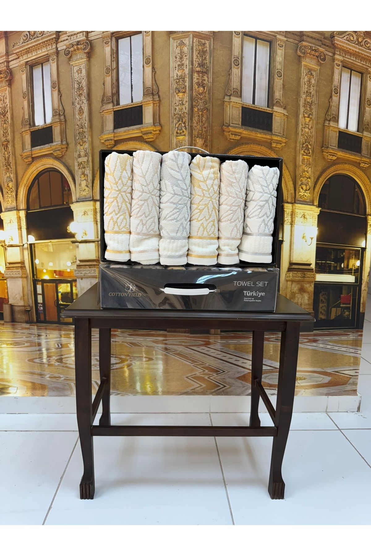 Artiva Home Collection %100 Pamuklu Jakarlı 50x90 Kadife Kutulu Lüx Çeyizlik El ve Yüz Havlu Seti