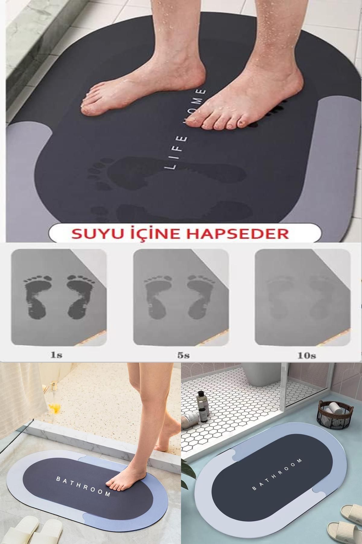 Midday 💧 Hızlı Su Emici Banyo Paspası – Kaymaz Altlık, Şık Görünüm, Pratik ve Hijyenik Kullanım