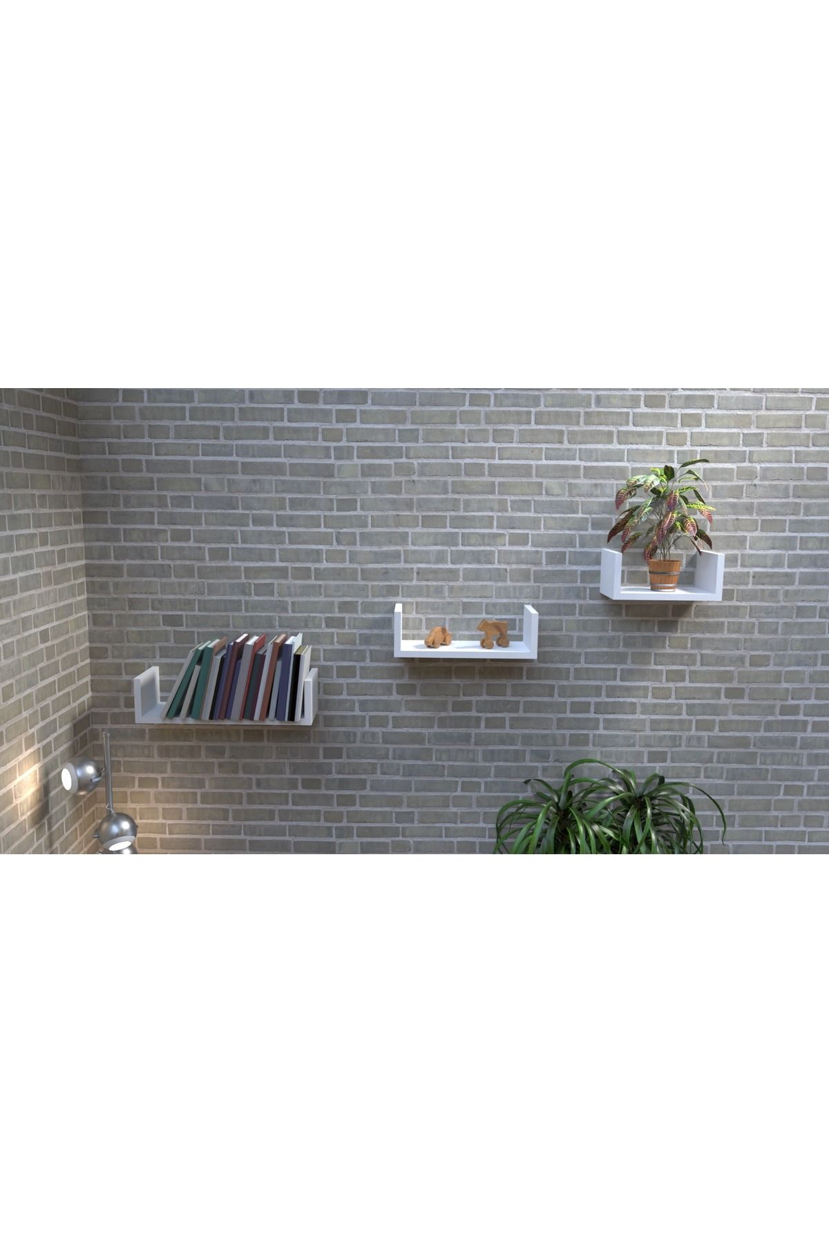 Ash Home 3'Lü Serbest Dekoratif Duvar Rafı