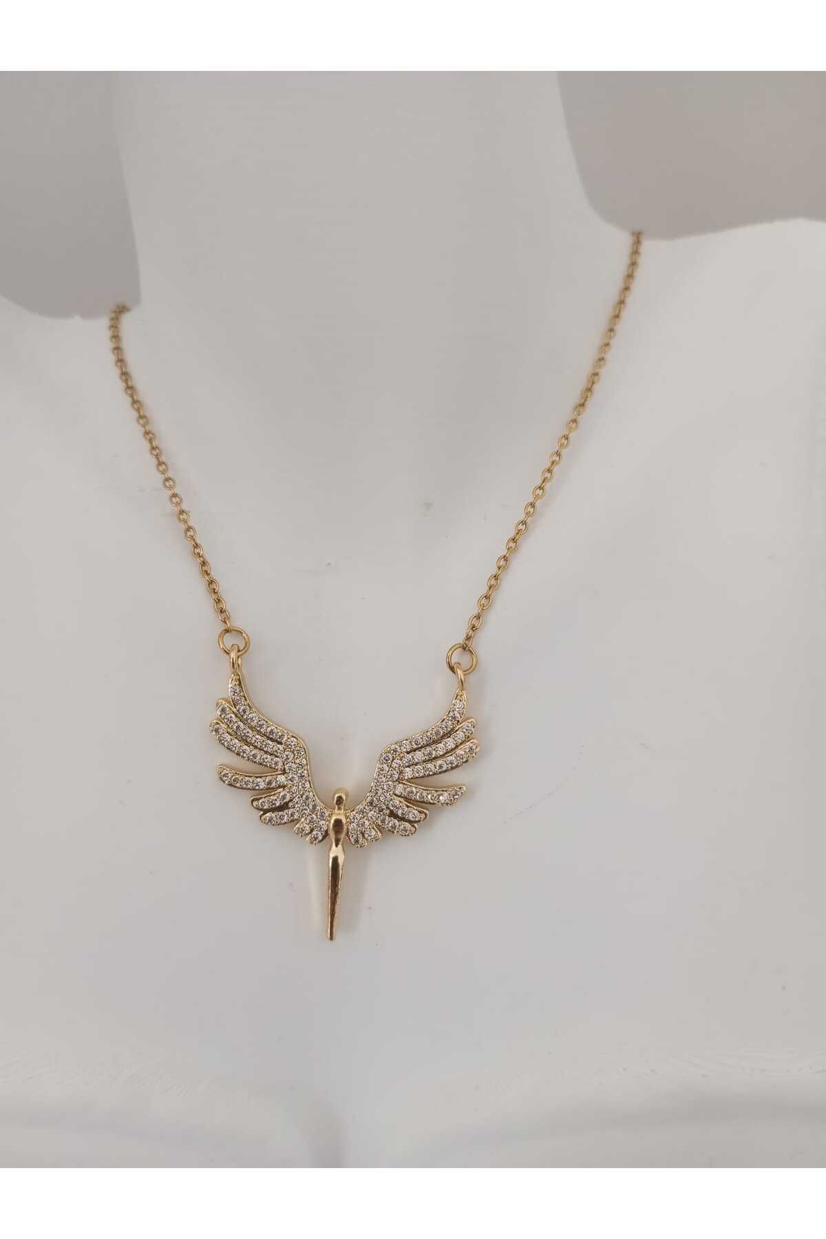 sessjewelry Kadın Çelik Gold Ankakuşu Kolye