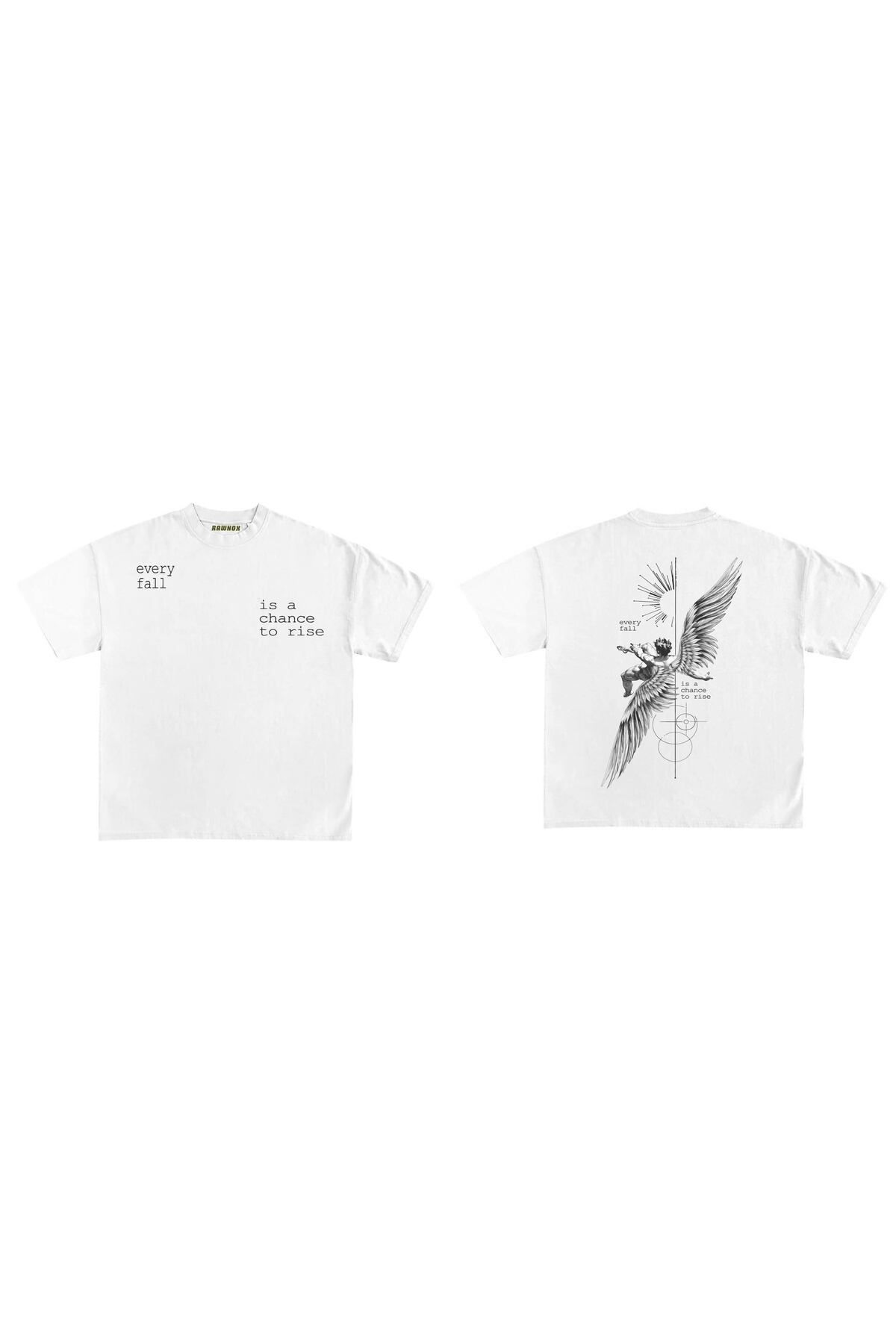 RawNox Unisex Bol Kalıp RawNox Özel Koleksiyon Every Fall Baskılı Tshirt