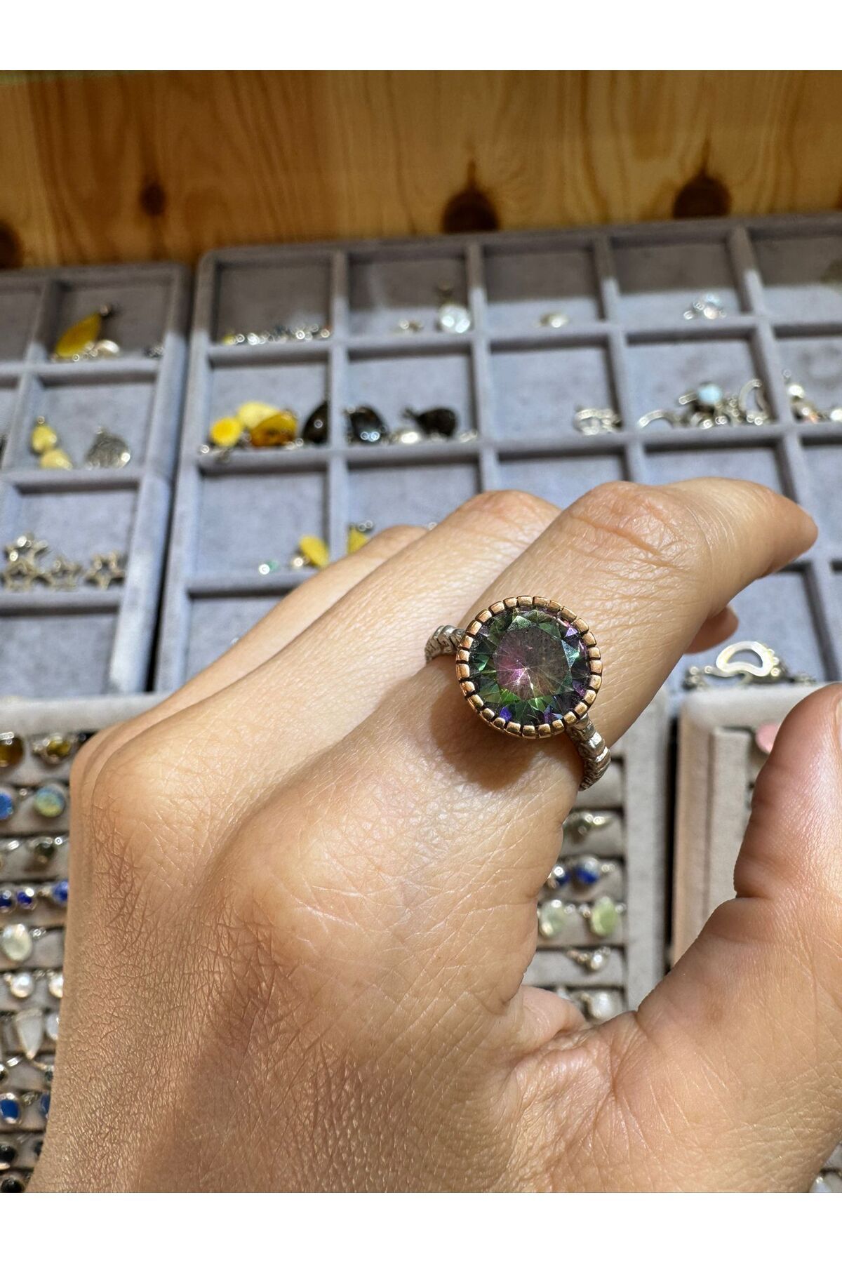 hayaltasari MİSTİK TOPAZ TAŞLI GÜMÜŞ YÜZÜK