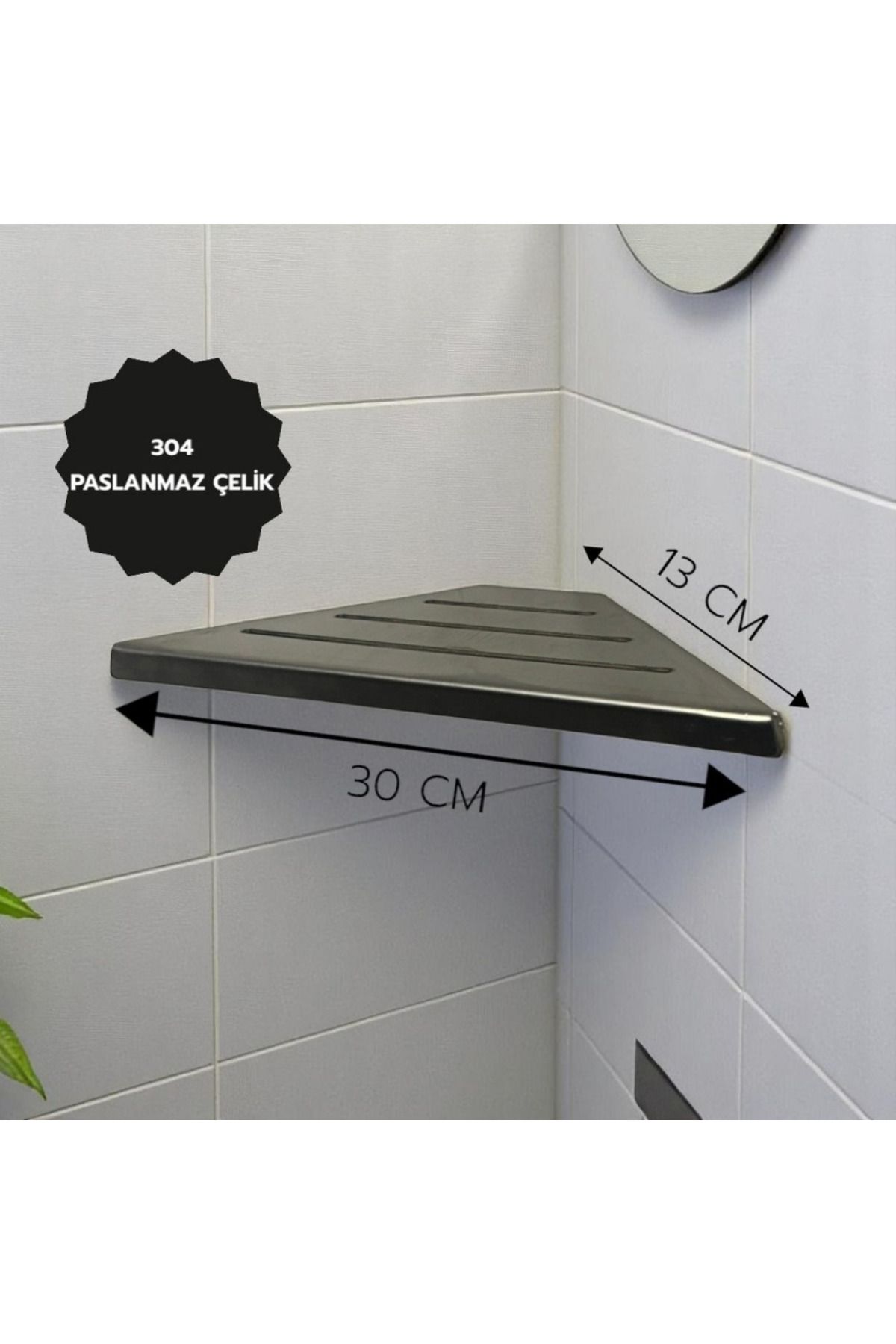 Create Handle 2’li 304 Paslanmaz Çelik Köşe Banyo Rafı