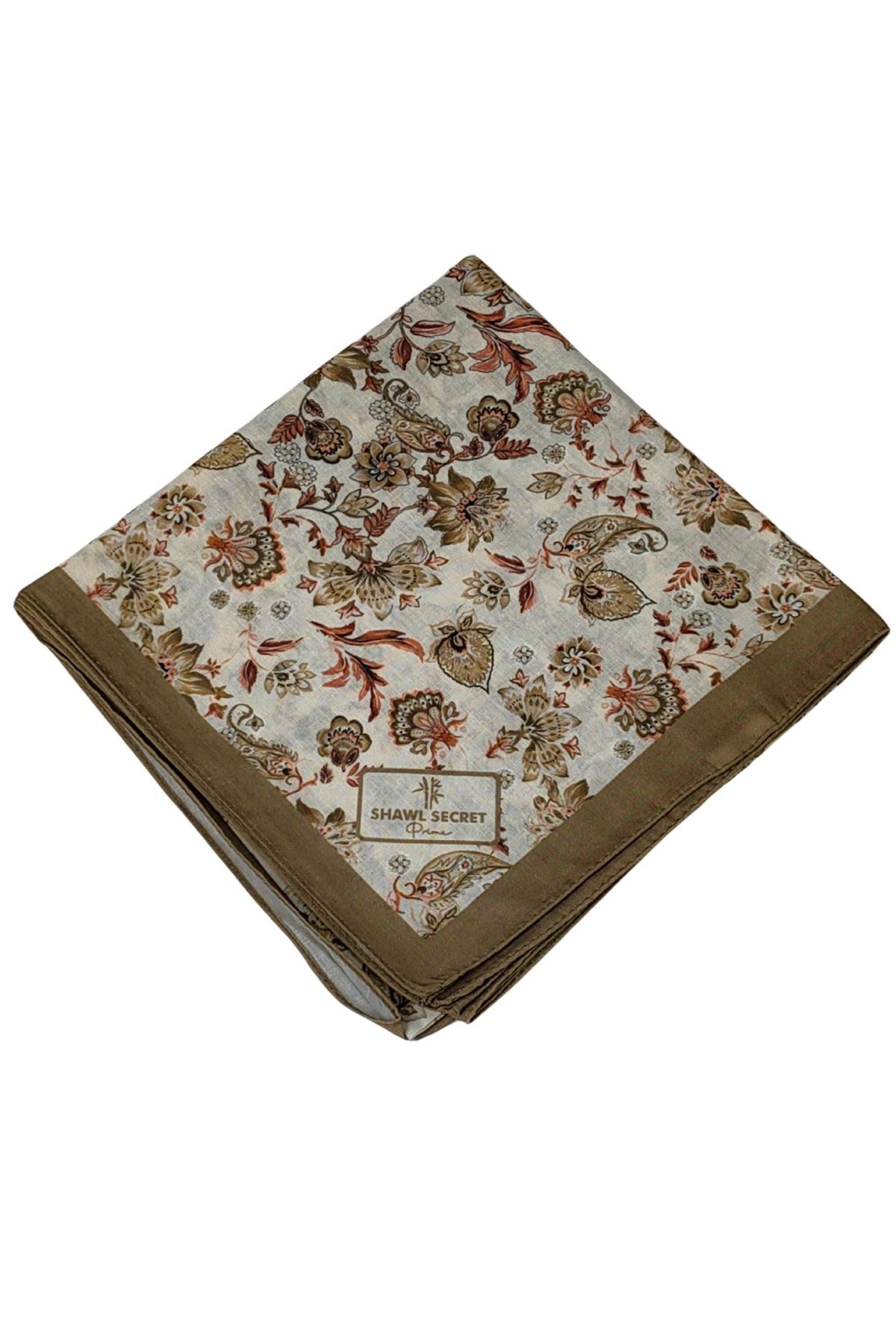mim eşarp Prime Pamuk Çiçek Desenli Eşarp 90x90 cm