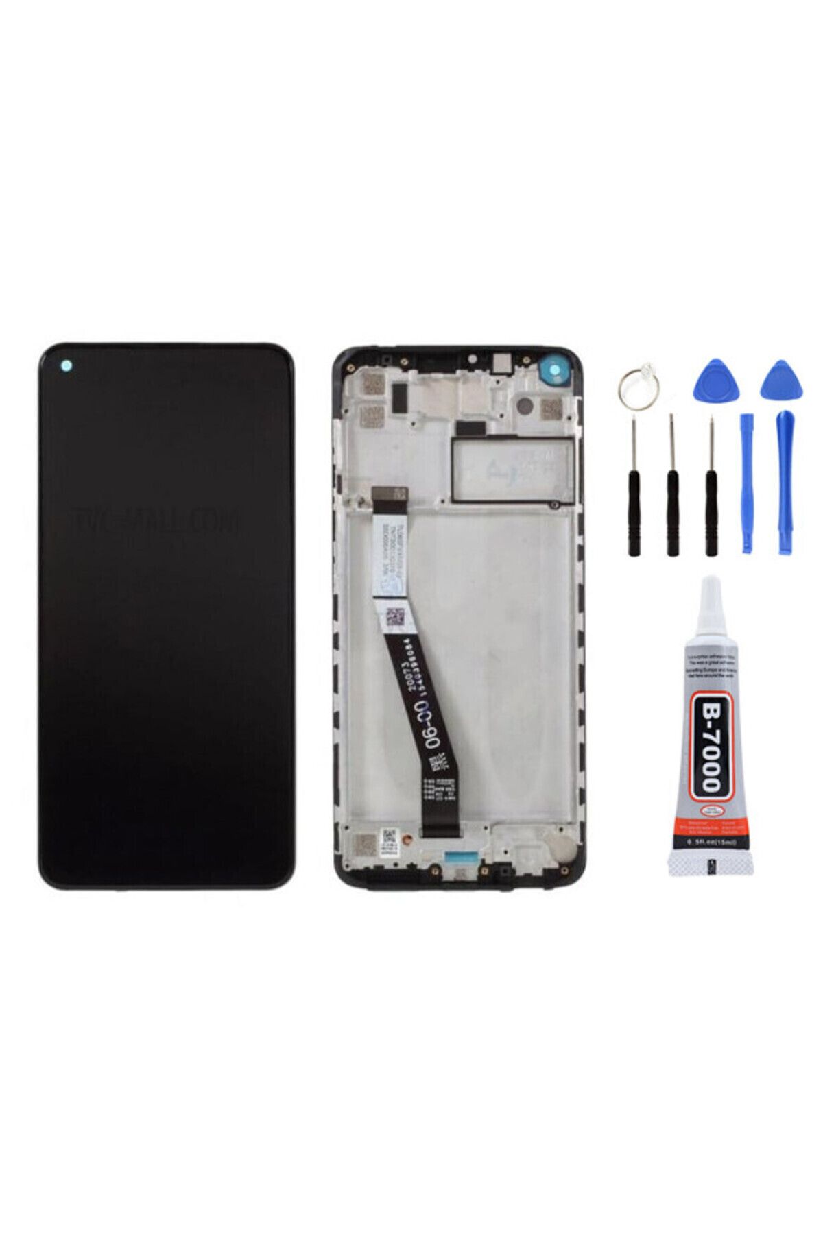 TamirCep Xiaomi Redmi Note 9 Çıtalı Siyah Uyumlu Ekran Lcd Dokunmatik Tamir Seti Hediyeli A+ KALİTE