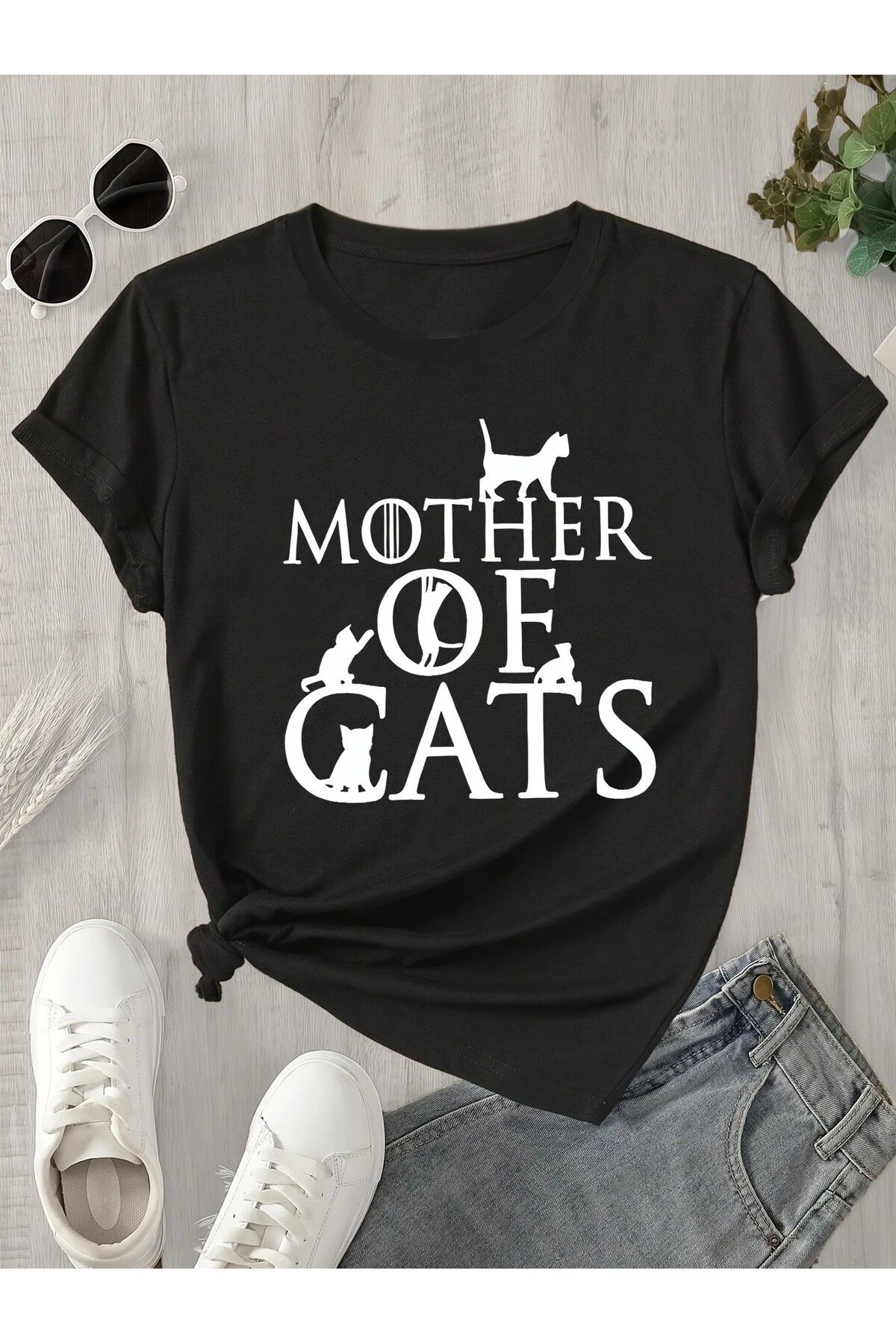 LEIVOR Mother Of Cats Baskılı daenerys temalı Kadın T-shirt