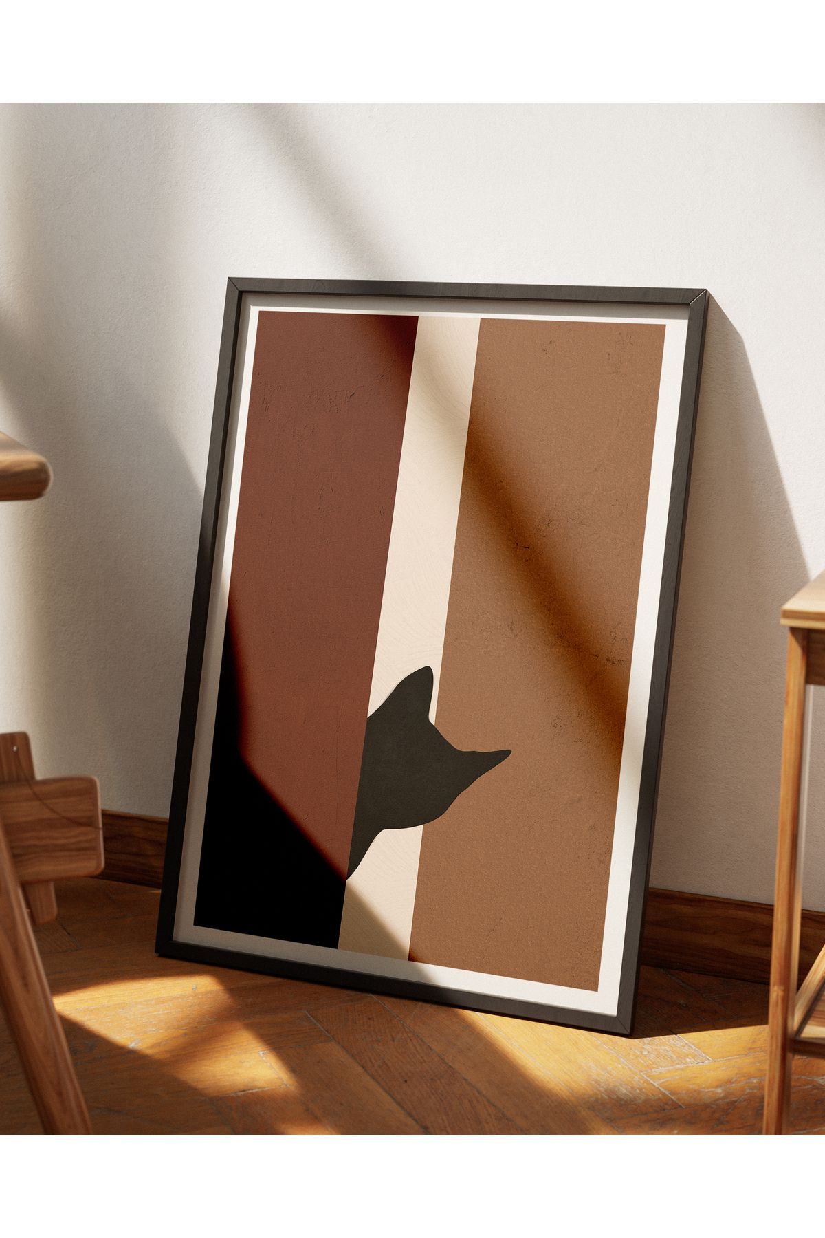 Rollovie Dekoratif Kedi Motifli Modern Sanat Posteri