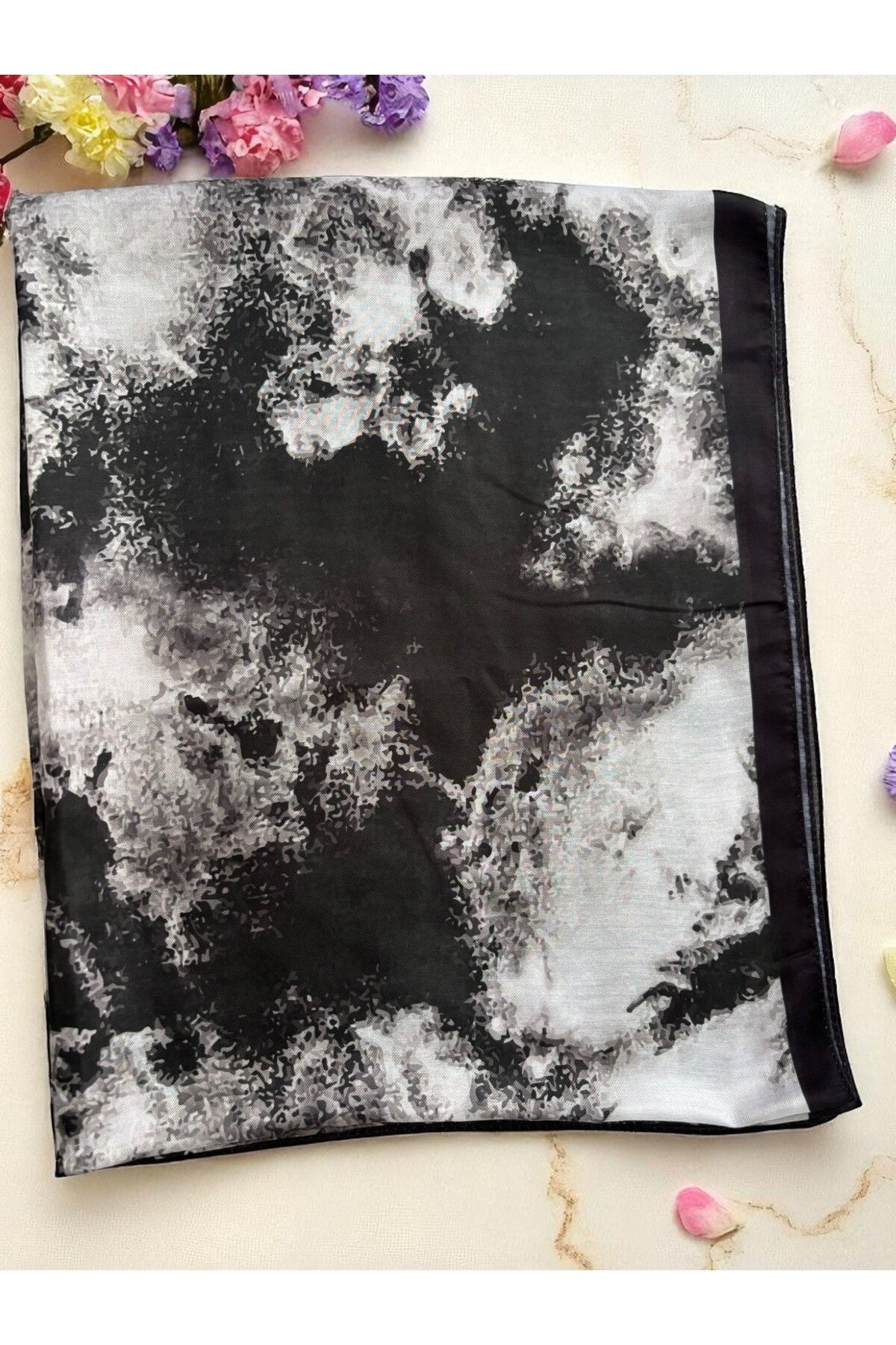 Lavena scarfs-Bohemian Series Bohemian Pattern Cotton Digital Soft Shawl - Black 4