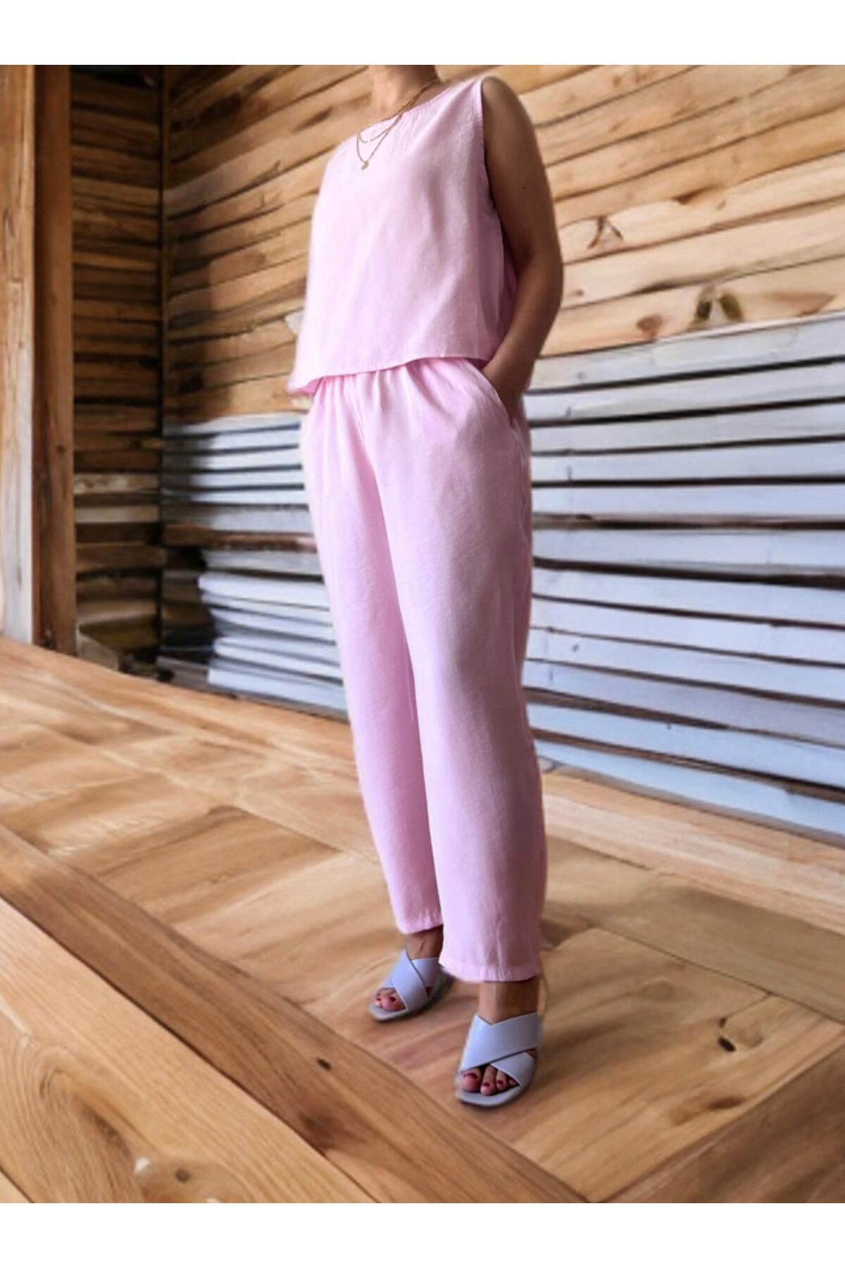 Chamakh Pembe Lyocell Terletmeyen Kumaş Takım