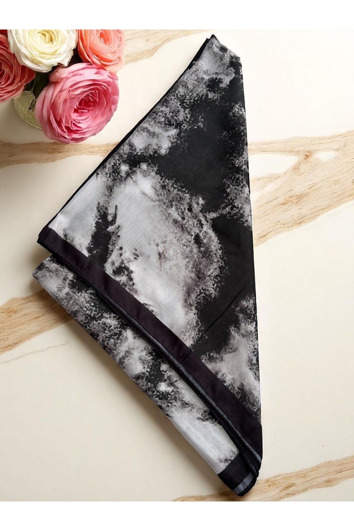 Lavena scarfs-Bohemian Series Bohemian Pattern Cotton Digital Soft Shawl - Black 3