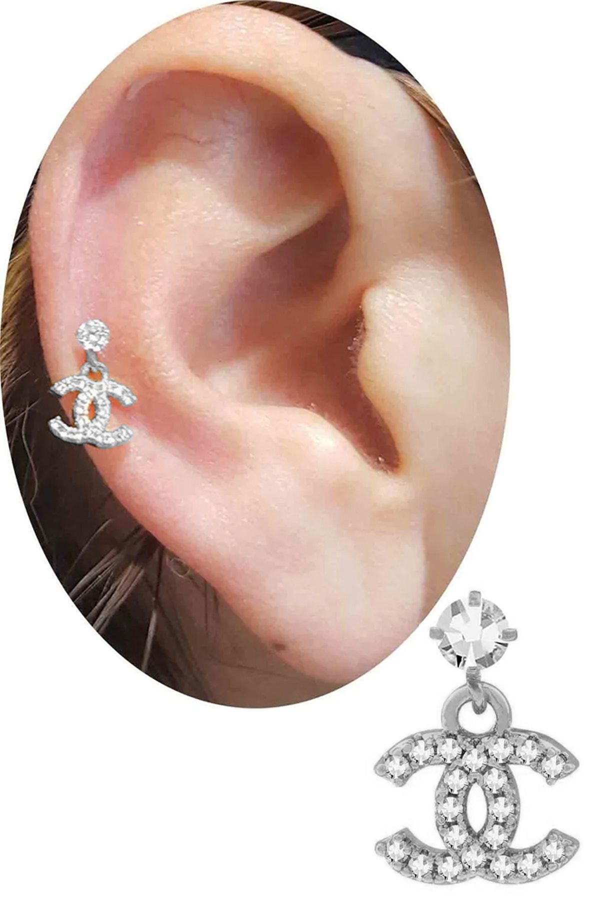 Cadının Dükkanı Zirkon Taşlı Helix-Kıkırdak Piercing