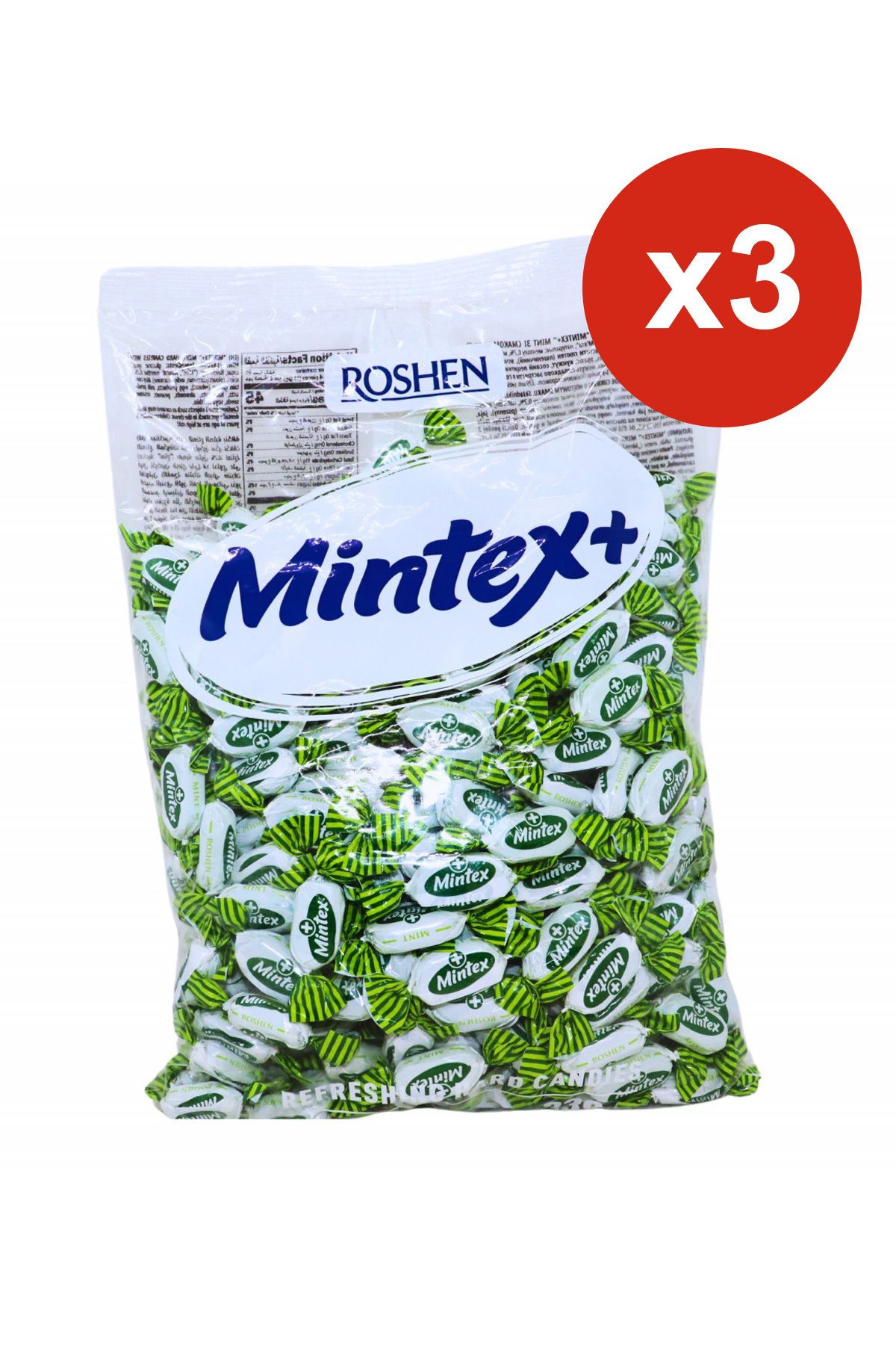 Roshen Bomboane Cu Mentă Mintex 1 Kg X 3 - One Size