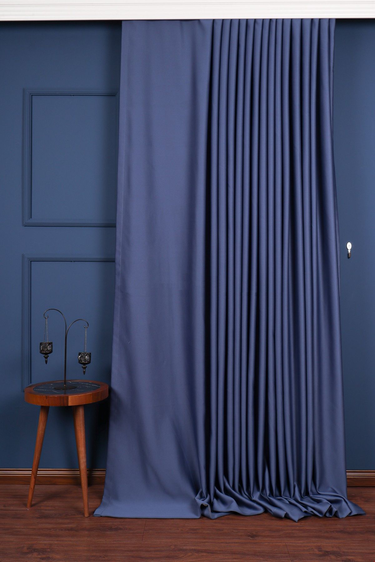 Caserta Home Pilesiz Premium Blackout Işık Geçirmez Karartma Güneşlik Fon Perde V-24 İndigo Mavi