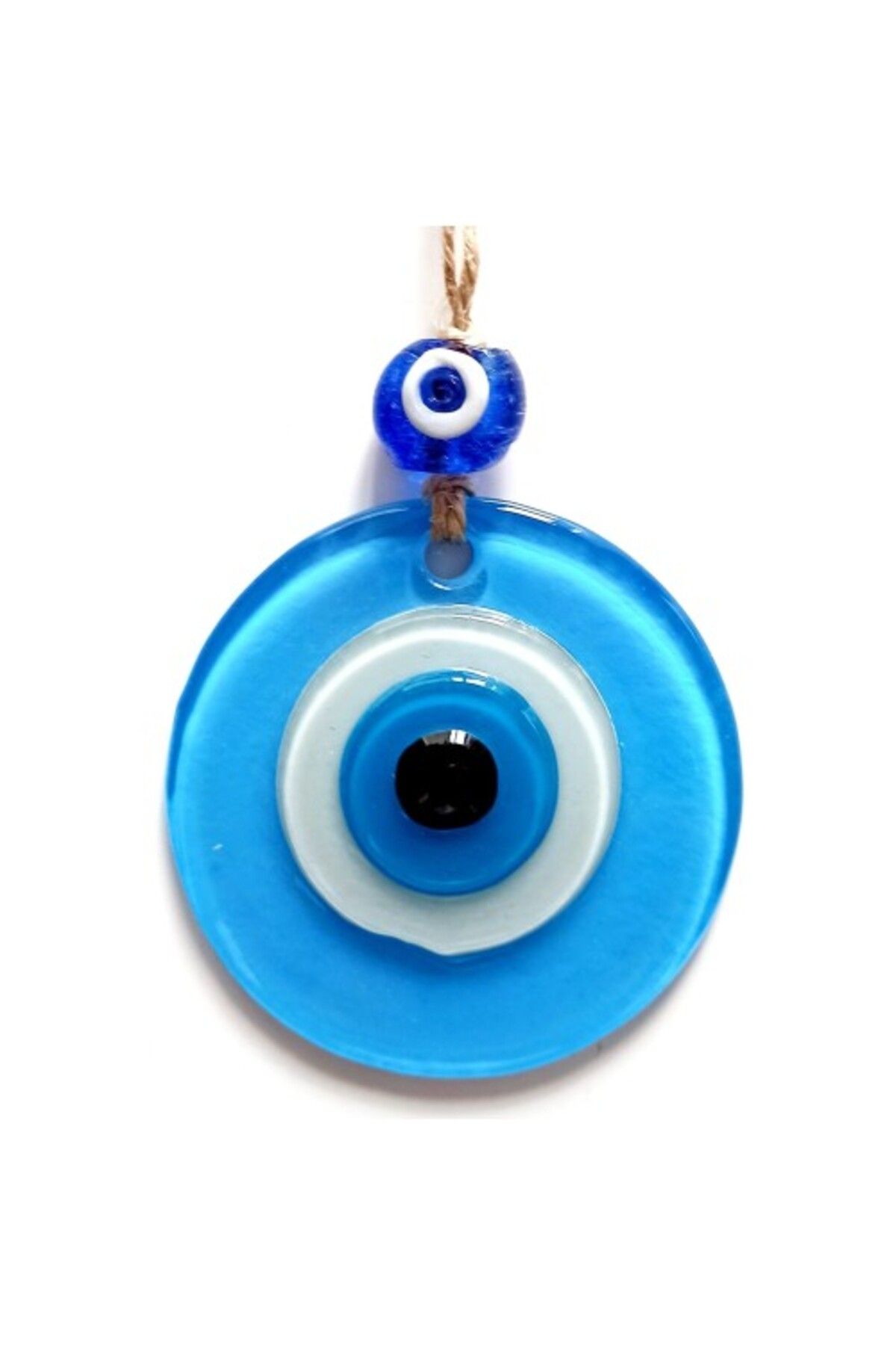 SAVA HOME COLLECTİON Nazar Boncuklu Bebek Mavisi Renginde Mini Duvar Süsü Dekoratif Hediyelik Cam Eşya