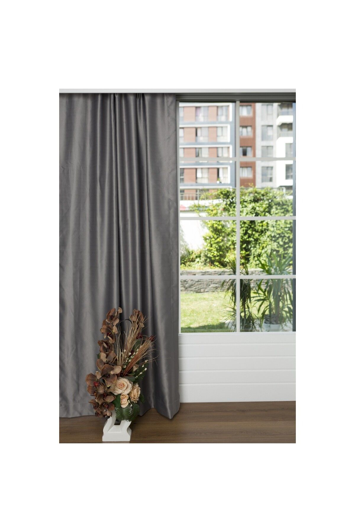 Caserta Home Pilesiz Premium Blackout Işık Geçirmez Karartma Güneşlik Fon Perde V-15 Gri