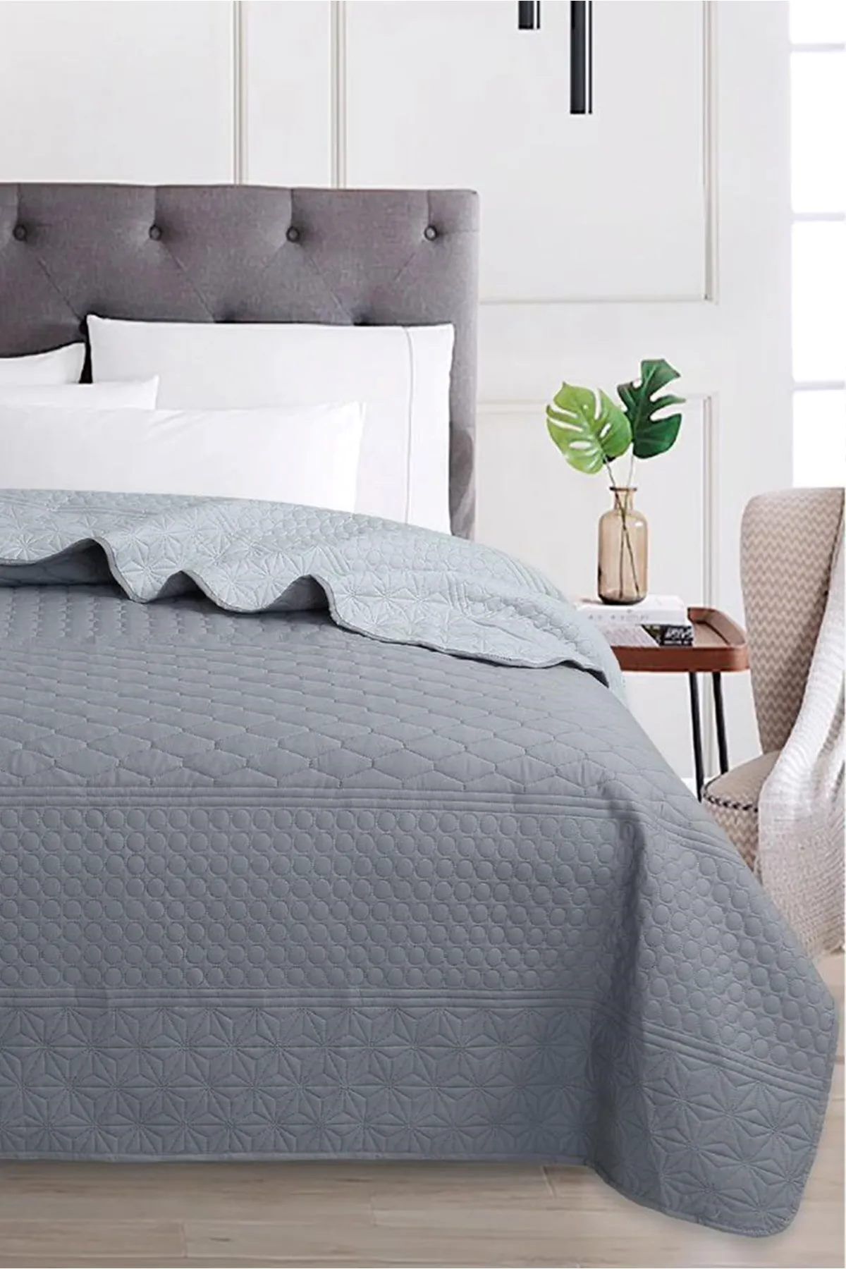 Bikaya Home Çift Taraflı 160 x 220 cm Tek Kişilik Yatak Örtüsü - Yastık Kılıfsız
