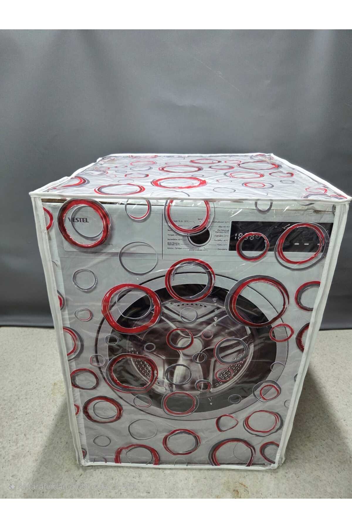 Başak Ev Tekstili Şeffaf Pvc Çamaşır Ve Kurutma Makinesi Örtüsü – Halka Desenli, Su Geçirmez