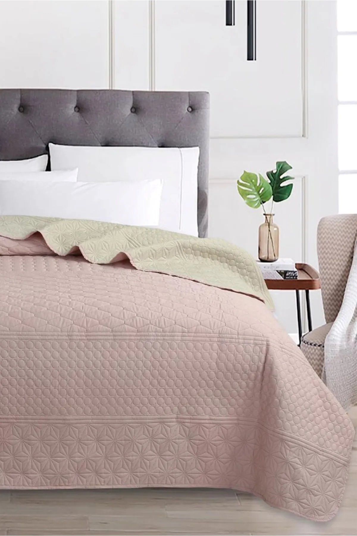 Bikaya Home Çift Taraflı 200 x 220 cm Yatak Örtüsü - Yastık Kılıfsız