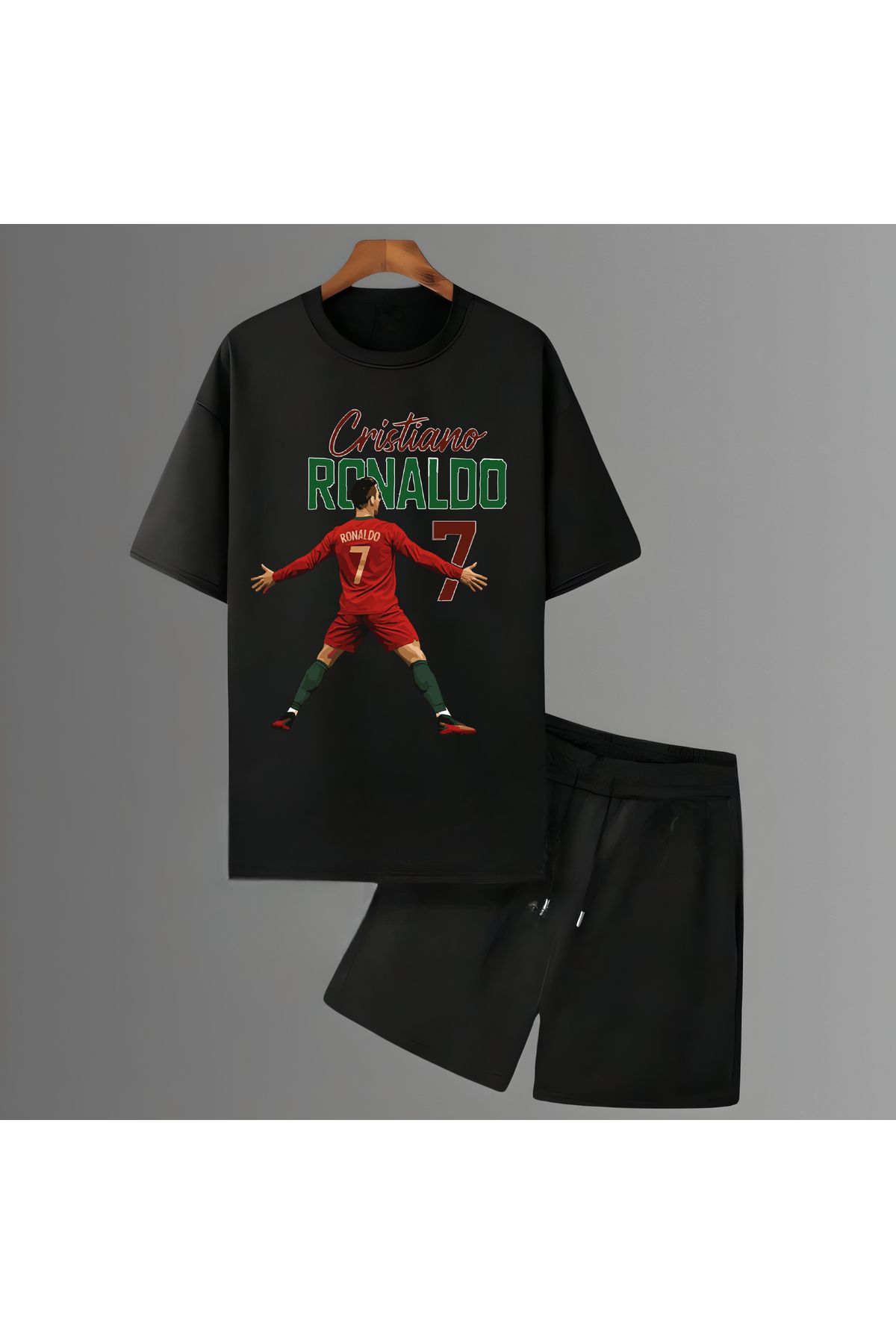 Biy Store Cristiano Ronaldo efsane görselfutbol forma baskılı unisex erkek tişört kadın t-shirt şort takımı
