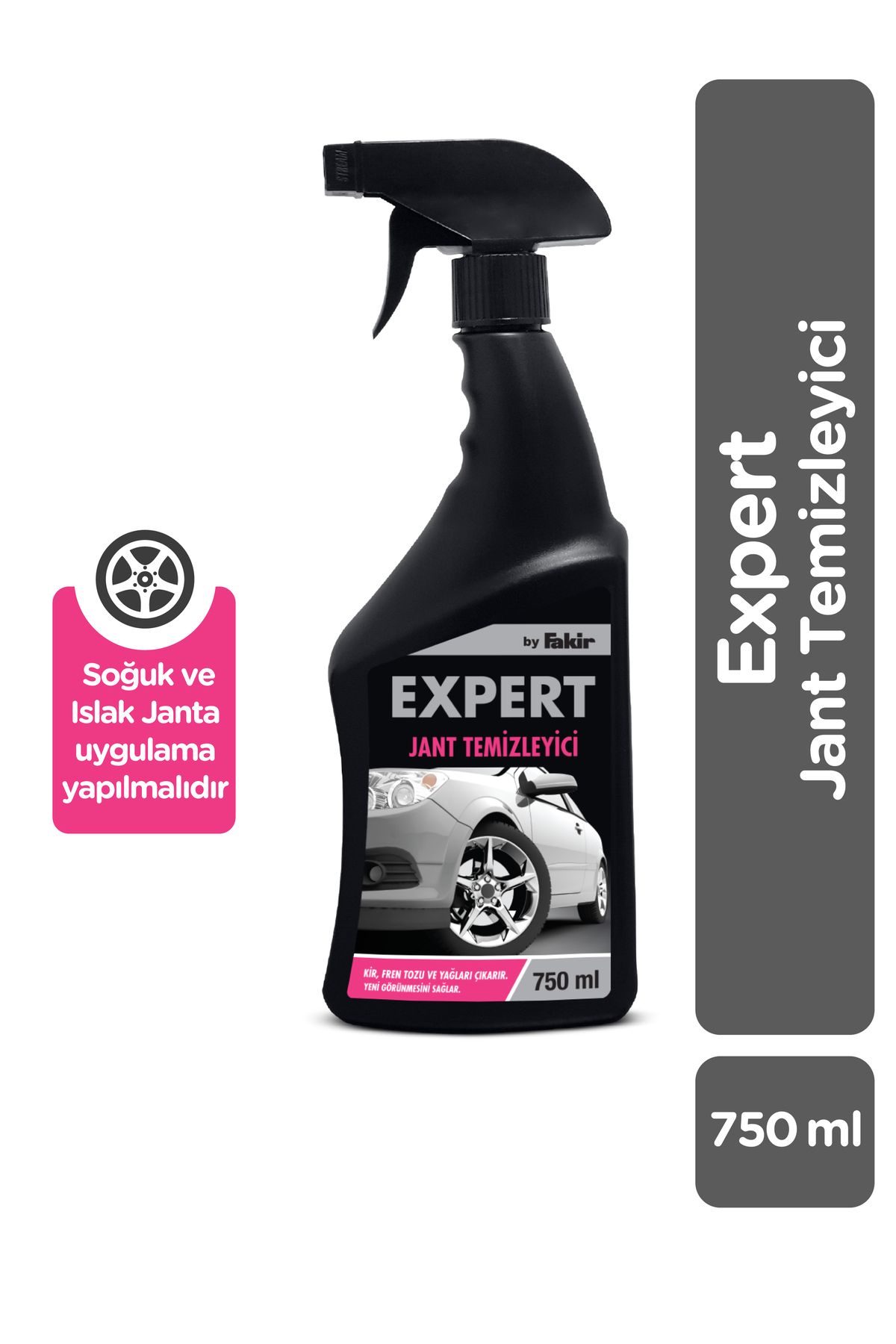 Expert by Fakir 4’lü Oto Temizlik ve Bakım Seti | Jant + Lastik + Araç İçi + Torpido Temizleyici (750 ml)
