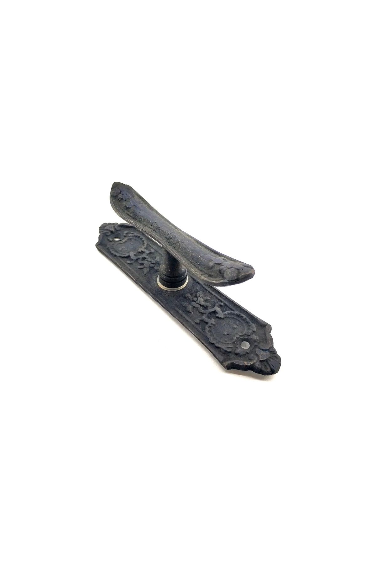 Generic Antika Tarz Dekoratif Pirinç Çiçekli Pencere Kolu - 165x38 Mm, Oksit