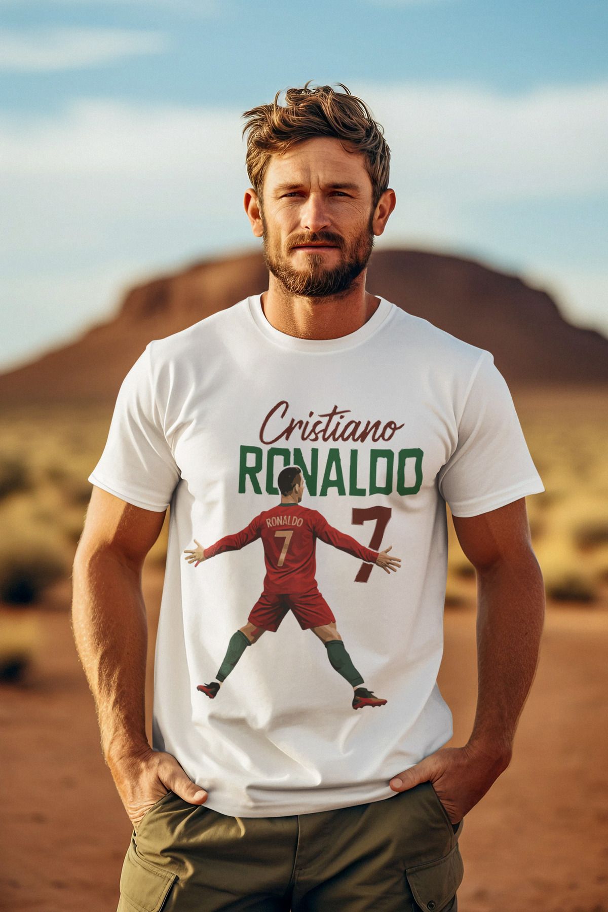 Biy Store Cristiano Ronaldo efsane karikatür futbol forma baskılı unisex kısa kollu erkek tişört kadın t-shirt