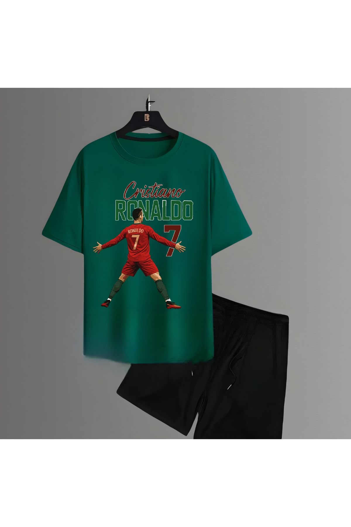Biy Store Cristiano Ronaldo efsane görselfutbol forma baskılı unisex erkek tişört kadın t-shirt şort takımı