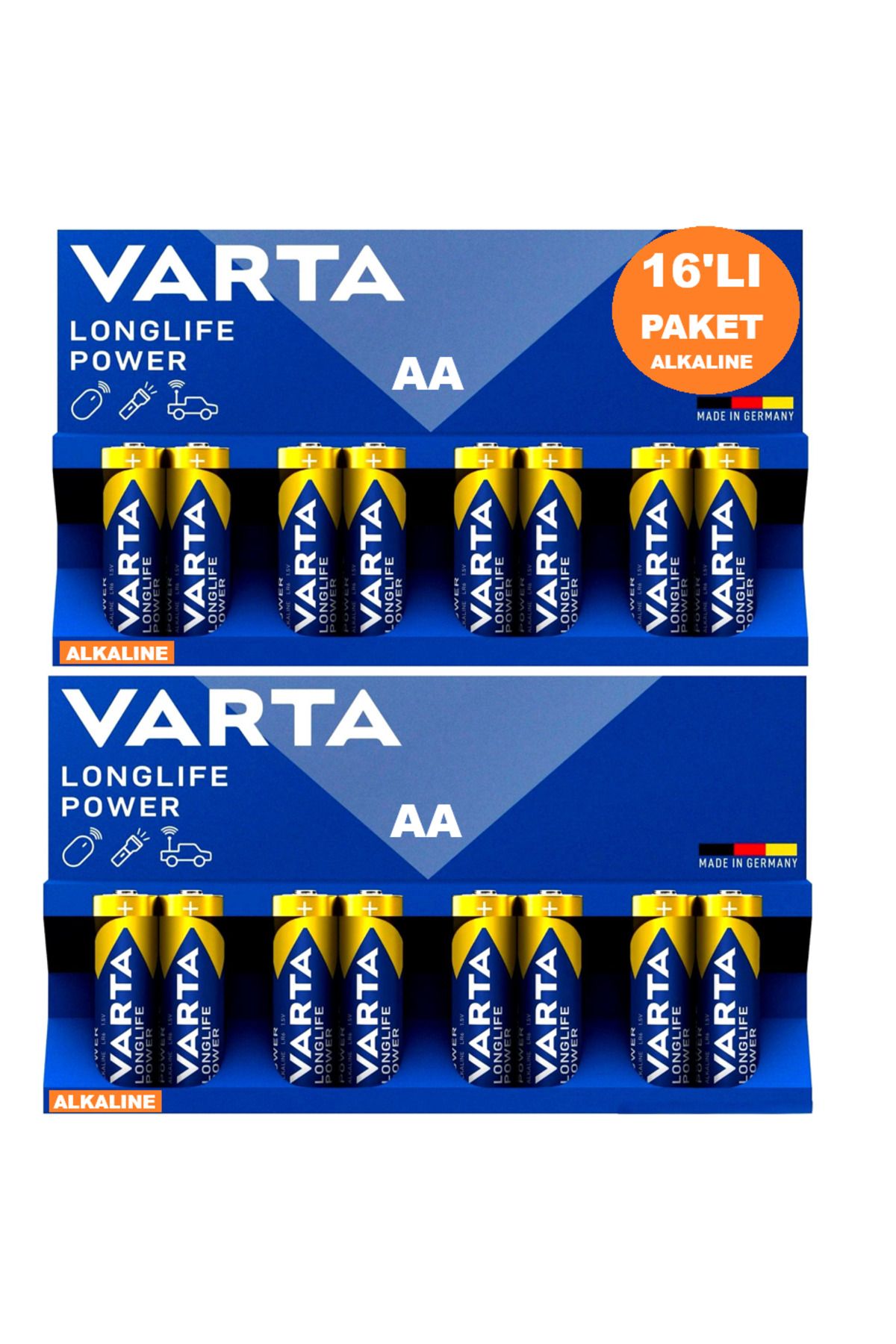 ANI OFİS KIRTASİYE A K AA -Kalın Kalem Pil -(16'Lı) Paket – Alkalin Uzun Ömürlü - Power Seri