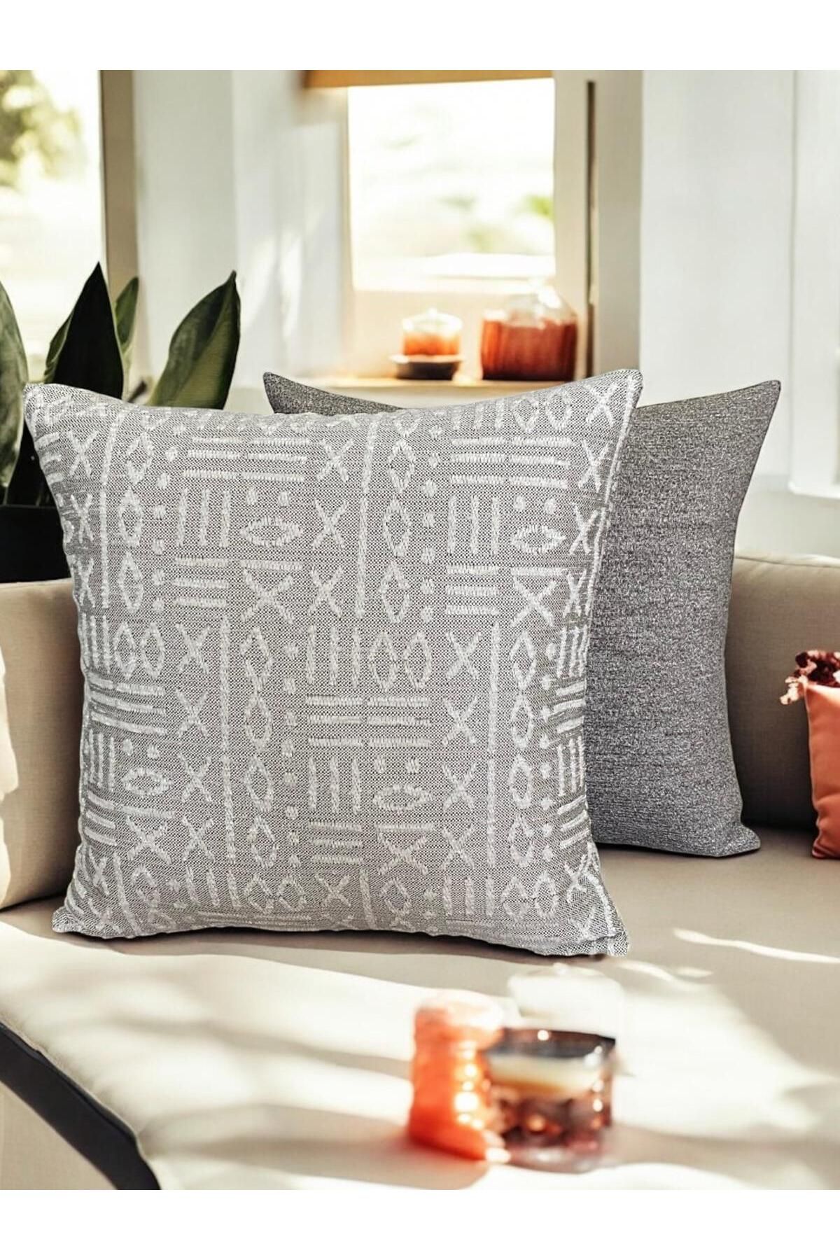 shop KİSSEN 2'li Takım Vizon Dokuma Kırlent Kılıfı