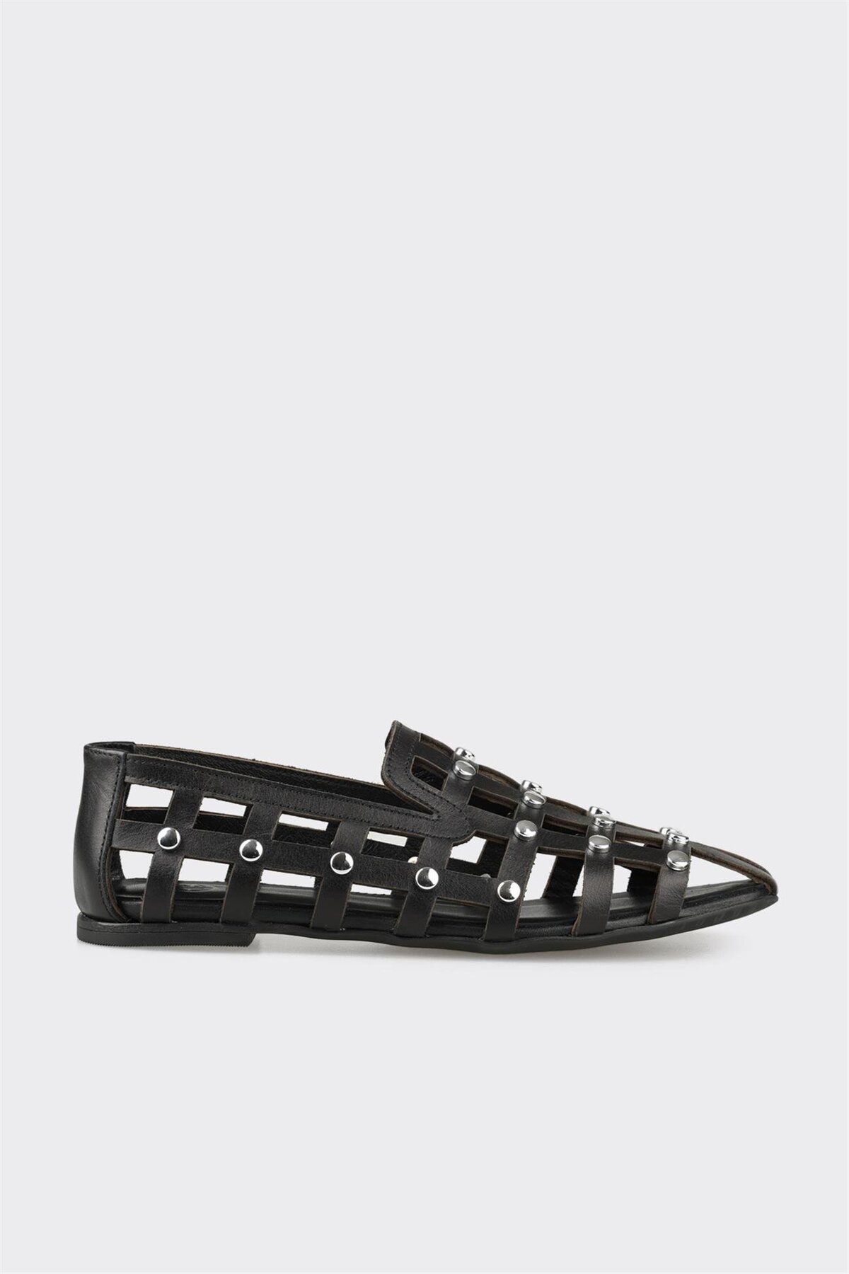 Elle Shoes Siyah Deri Kadın Günlük Ayakkabı