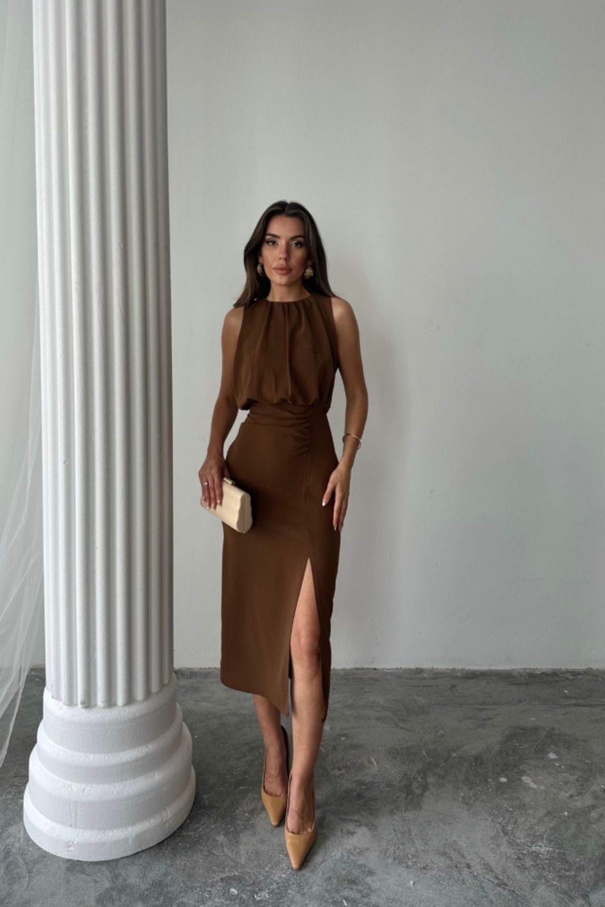 MOKA ELBİSE - Kahverengi