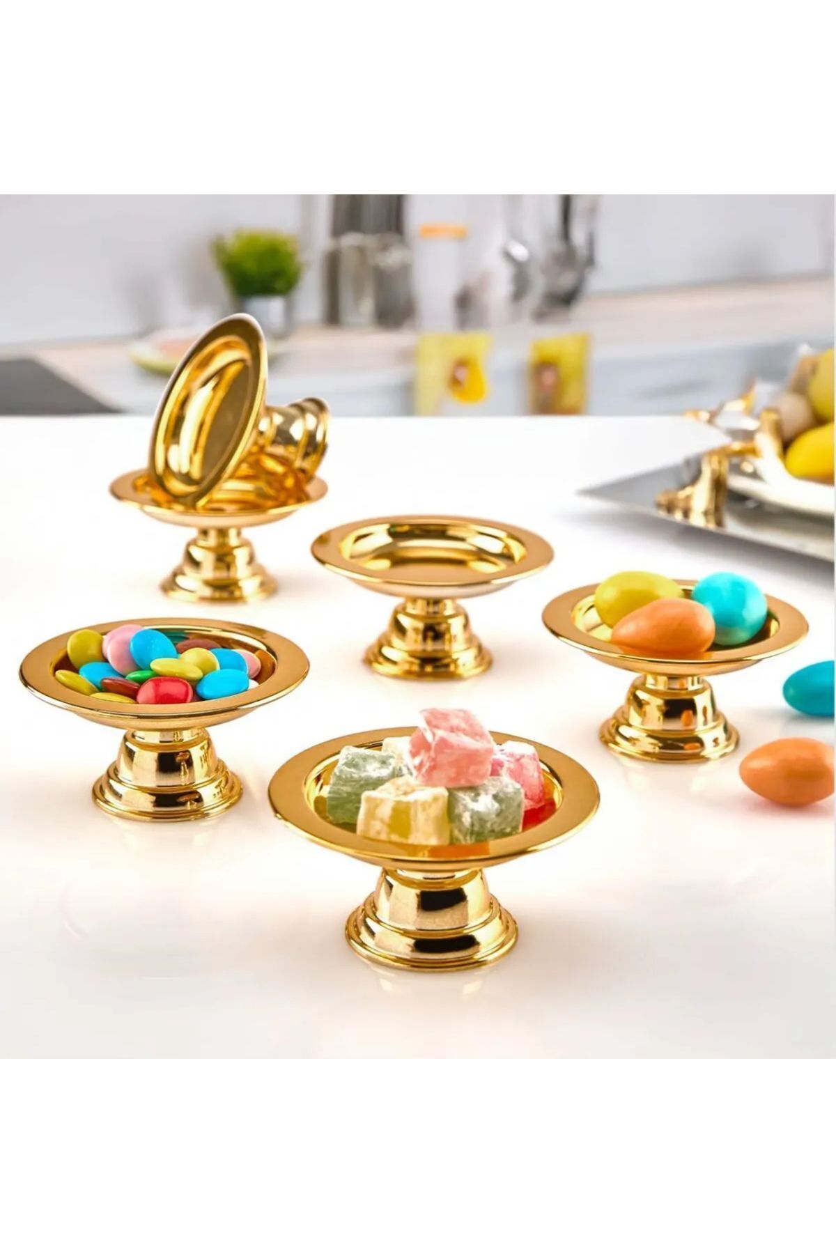 Defne Hediyelik 1 adet Gold lokumluk,kahve yanı sunum ,