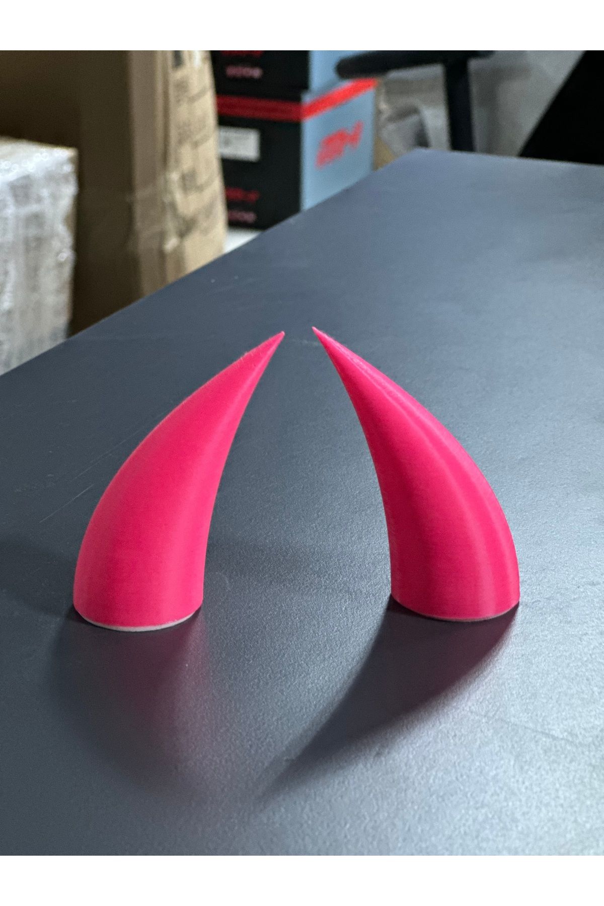 Palas Motor KASK BOYNUZU BÜYÜK BOY (YAPIŞKANLI) PEMBE RENK / 1 ÇİFT (2 ADET) FİYATIDIR