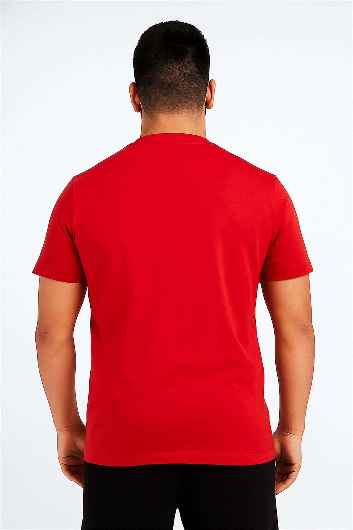 Trend07 BİSİKLET YAKA TSHİRT KIRMIZI EMPORIARMANI