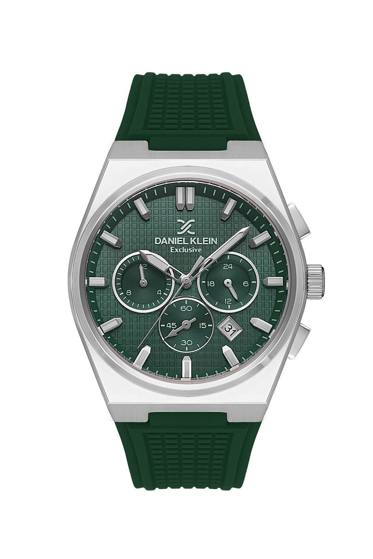 Daniel Klein Kasası Gümüş Kordonu Yeşil Renk 44 Mm Göstergeleri Aktif Erkek Kol Saati