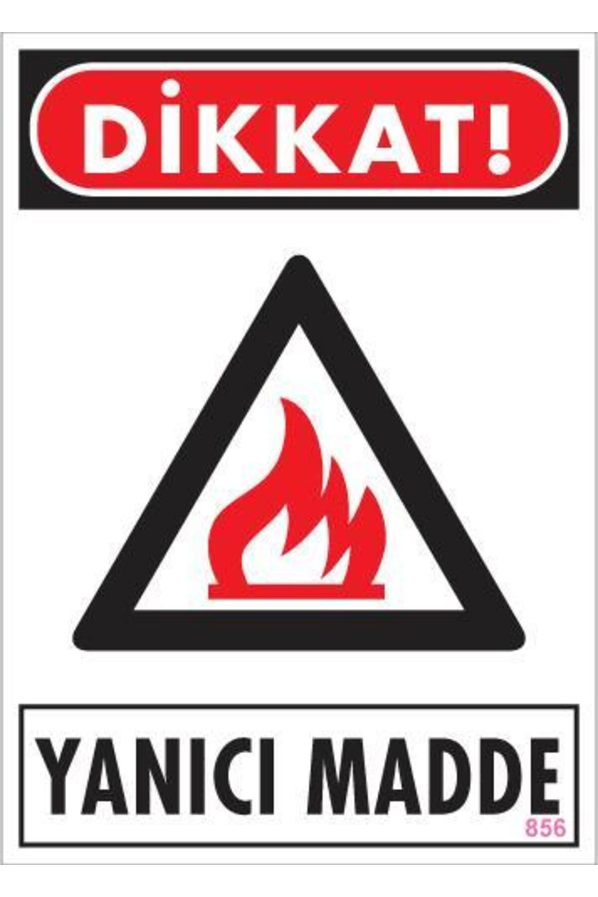 Toptan Bulurum Dikkat Yanıcı Madde Uyarı Levhası 25x35 KOD:856