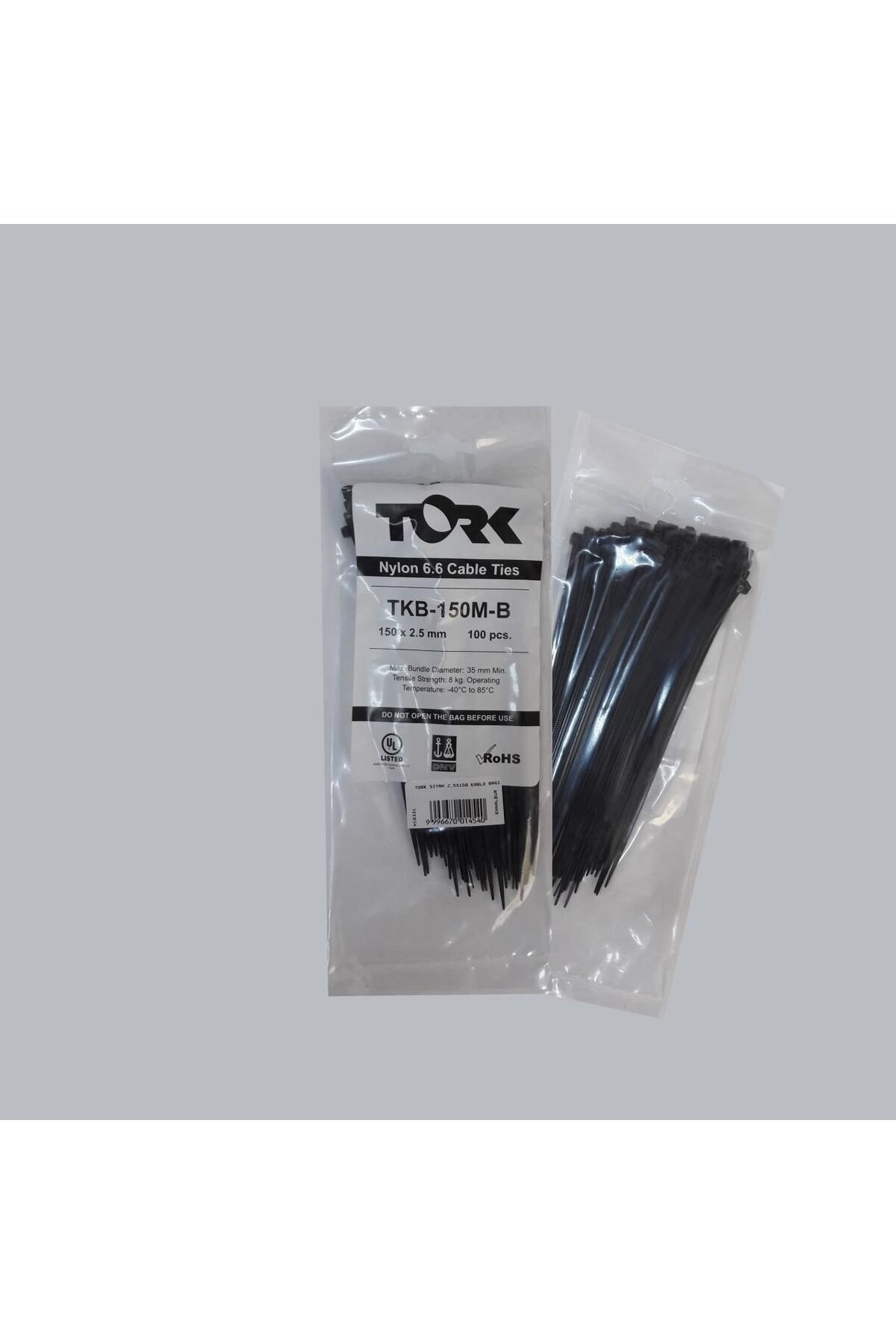 Toptan Bulurum Tork Siyah Kablo Bağı 2,5x150