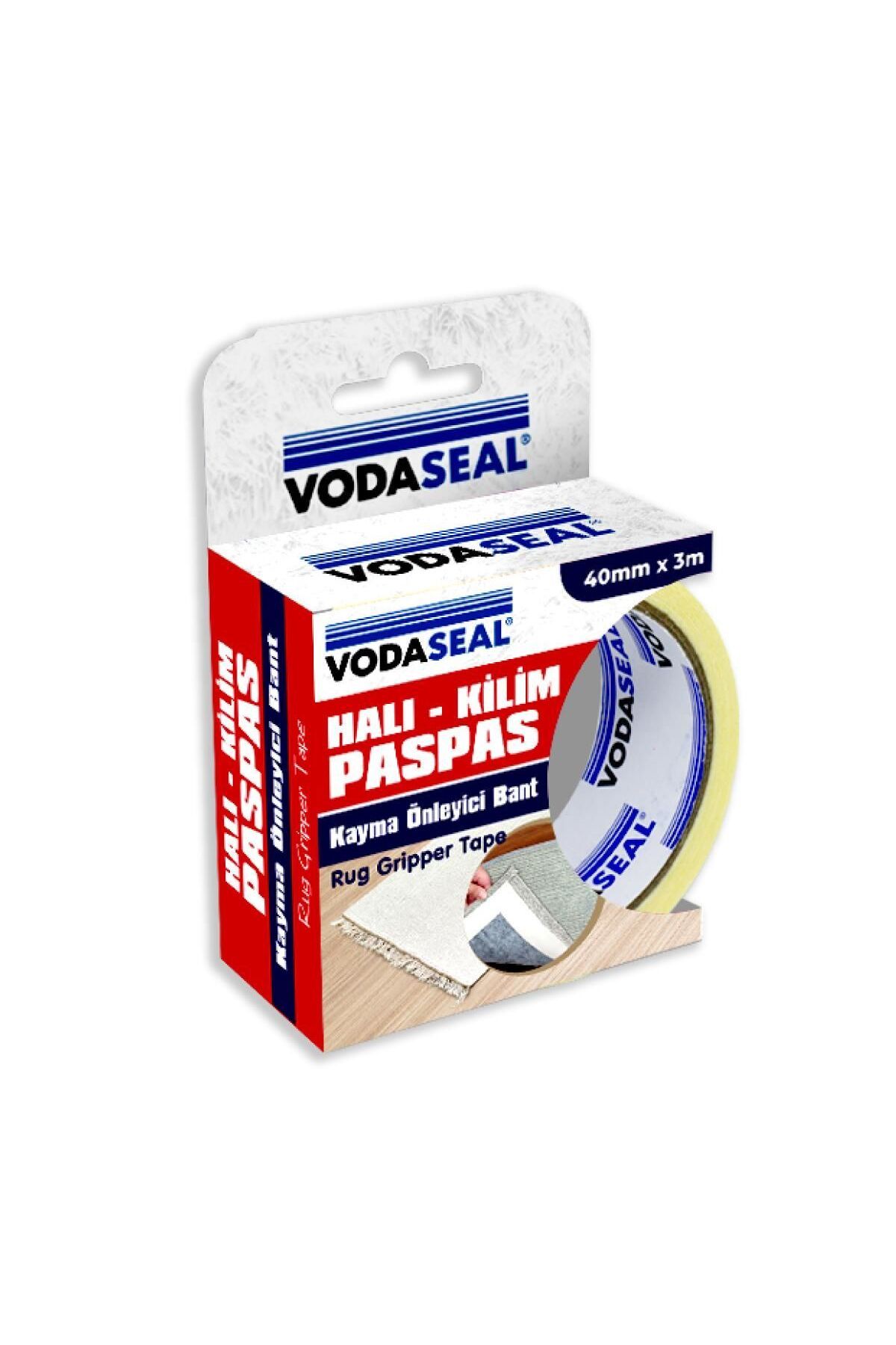 Toptan Bulurum Vodaseal Halı Kayma Önleyici Bant 40 mm 3 Metre