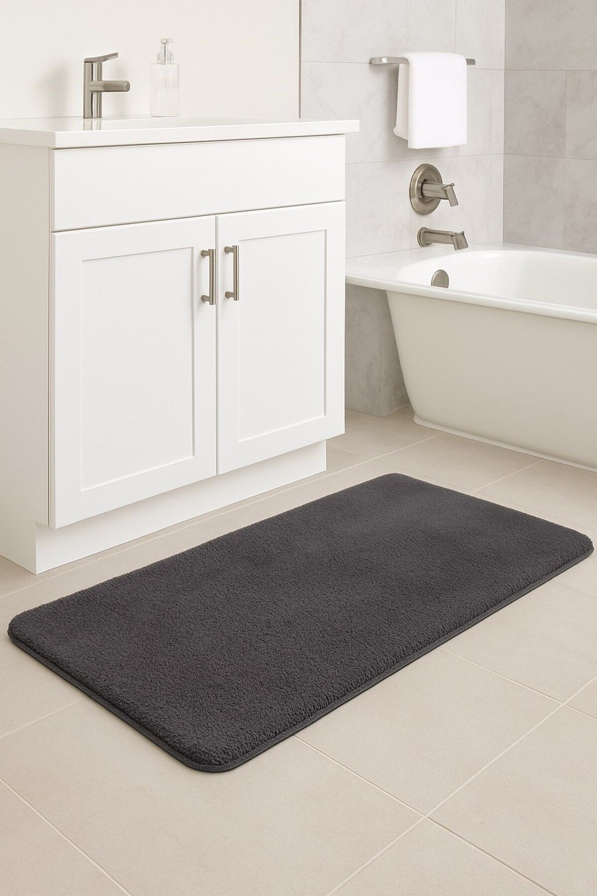 EUROBANO Sadiva Tek Parça Banyo Paspası 60x100-80x100 cm Kaymaz Taban Yıkanabilir