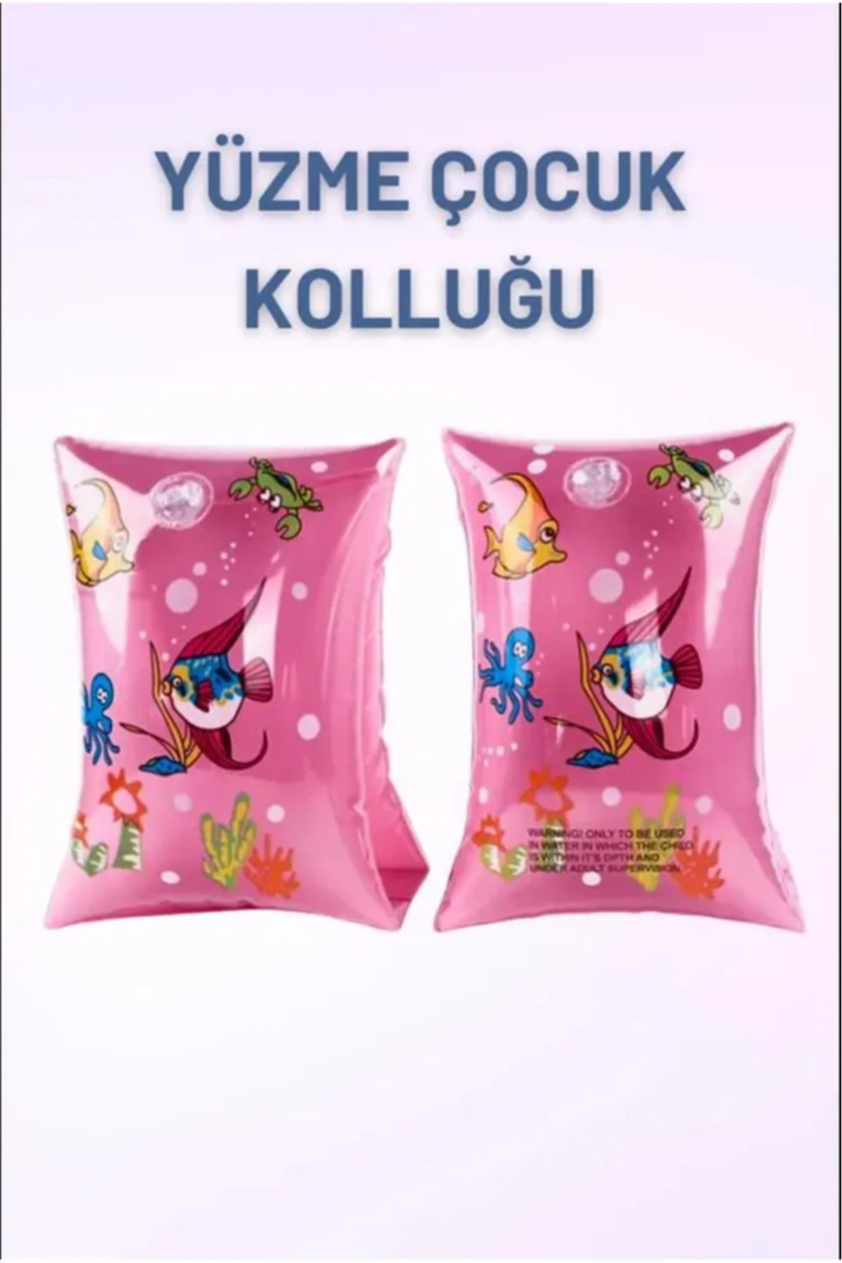 buradanaldım Hayvan Desenli Pembe Üçgen 3-6 Yaş İçin Yüzme Deniz Kolluğu