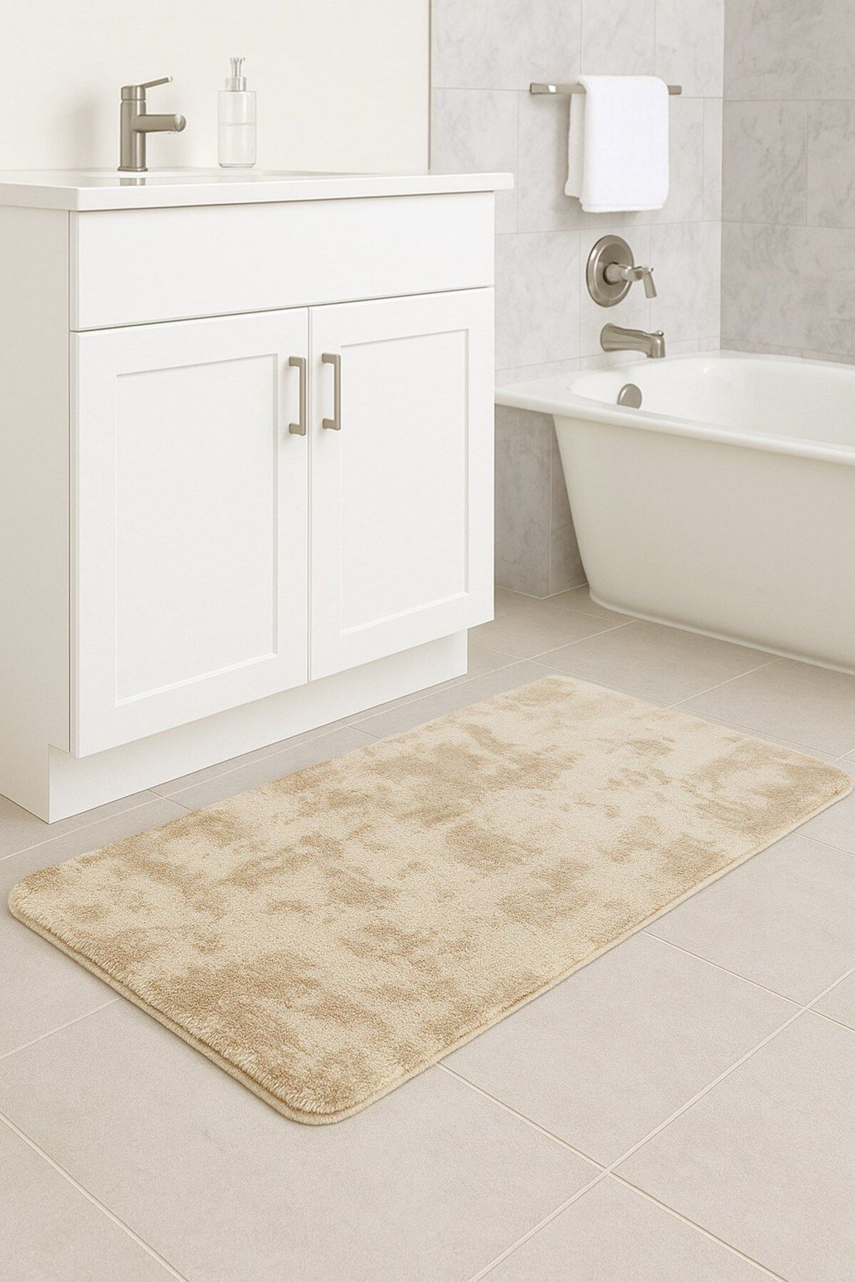 EUROBANO Sadiva Tek Parça Banyo Paspası 60x100-80x100 cm Kaymaz Taban Yıkanabilir